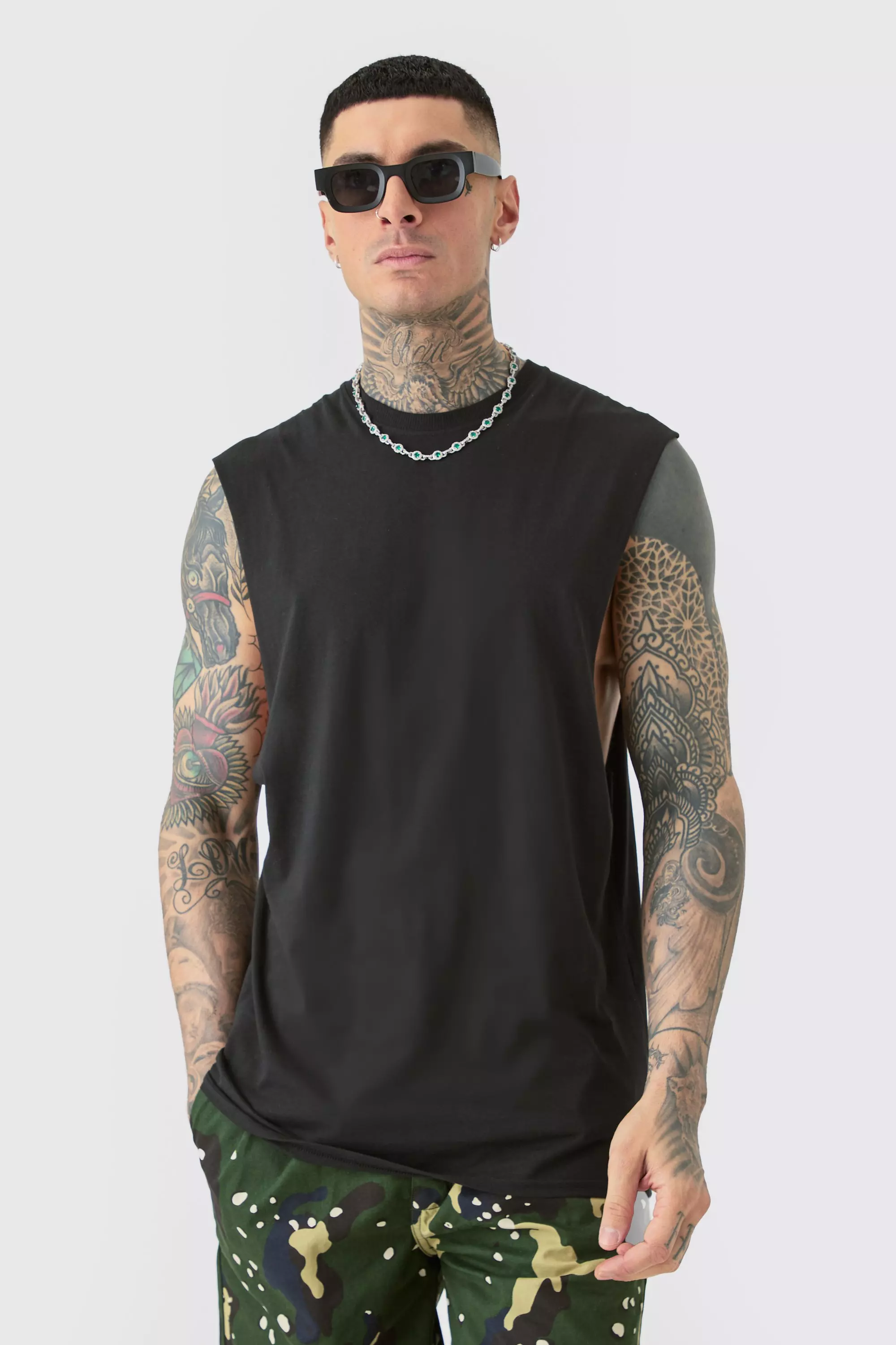 Black Tall Zwarte Varsity San Diego Tank Top alternatieve afbeelding