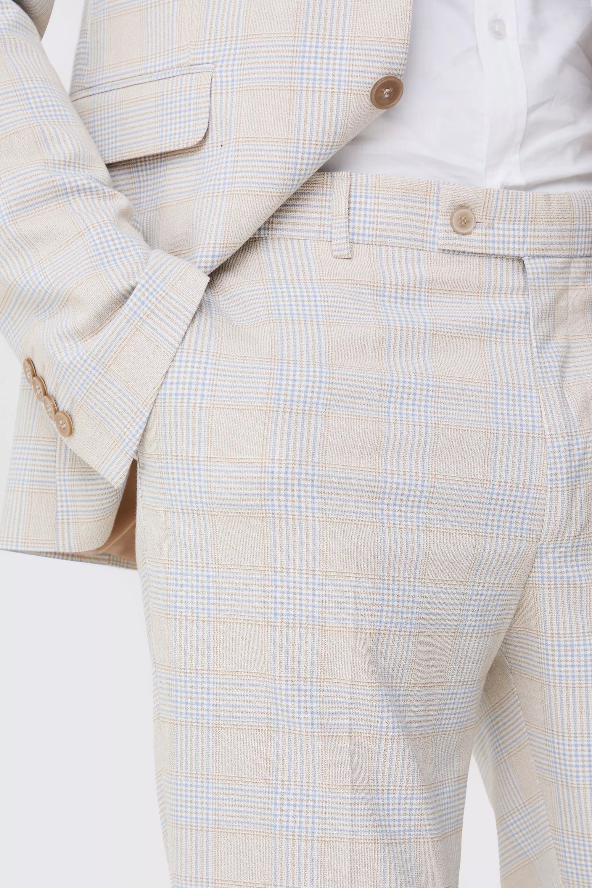 Stone Tall Checked Skinny Fit Trousers alternative image