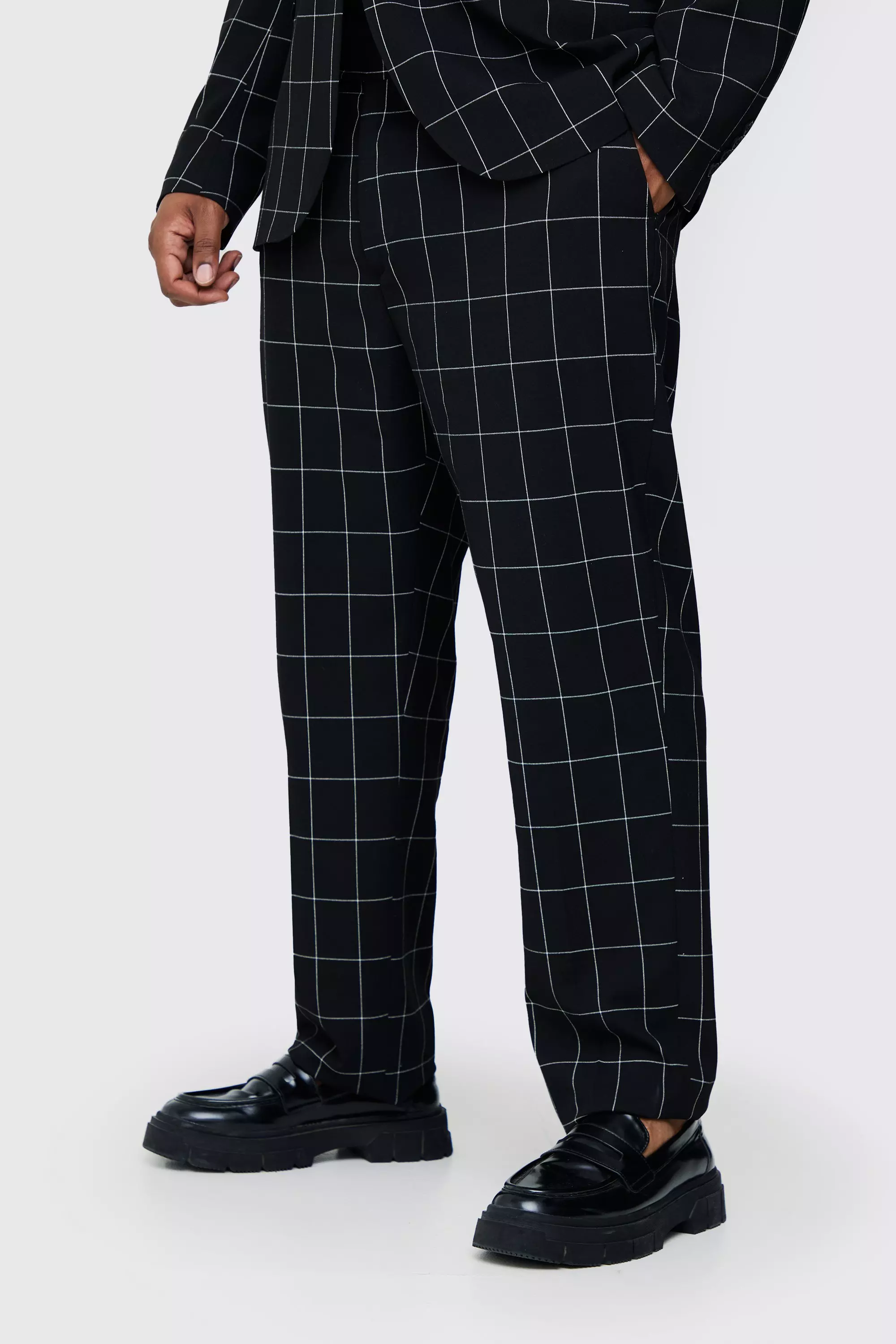 Grande taille - Pantalon skinny à carreaux, Black autre image