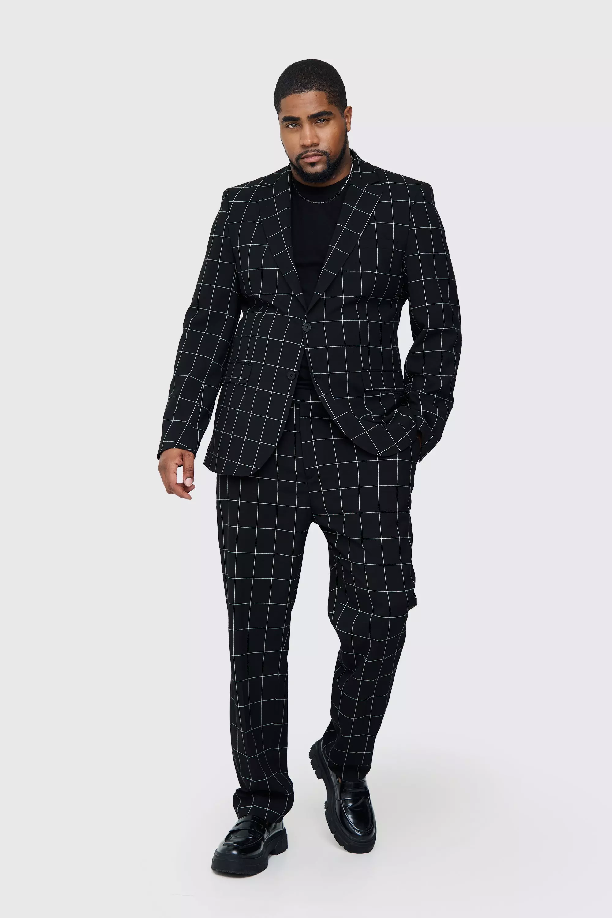 Grande taille - Pantalon skinny à carreaux, Black autre image