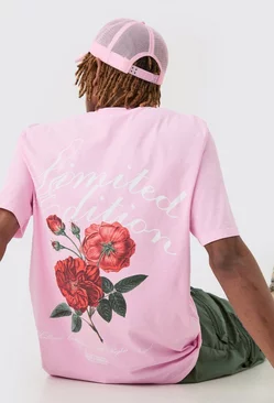 Tall Lmtd Edition Floral Graphic T-shirt In Pink Pink