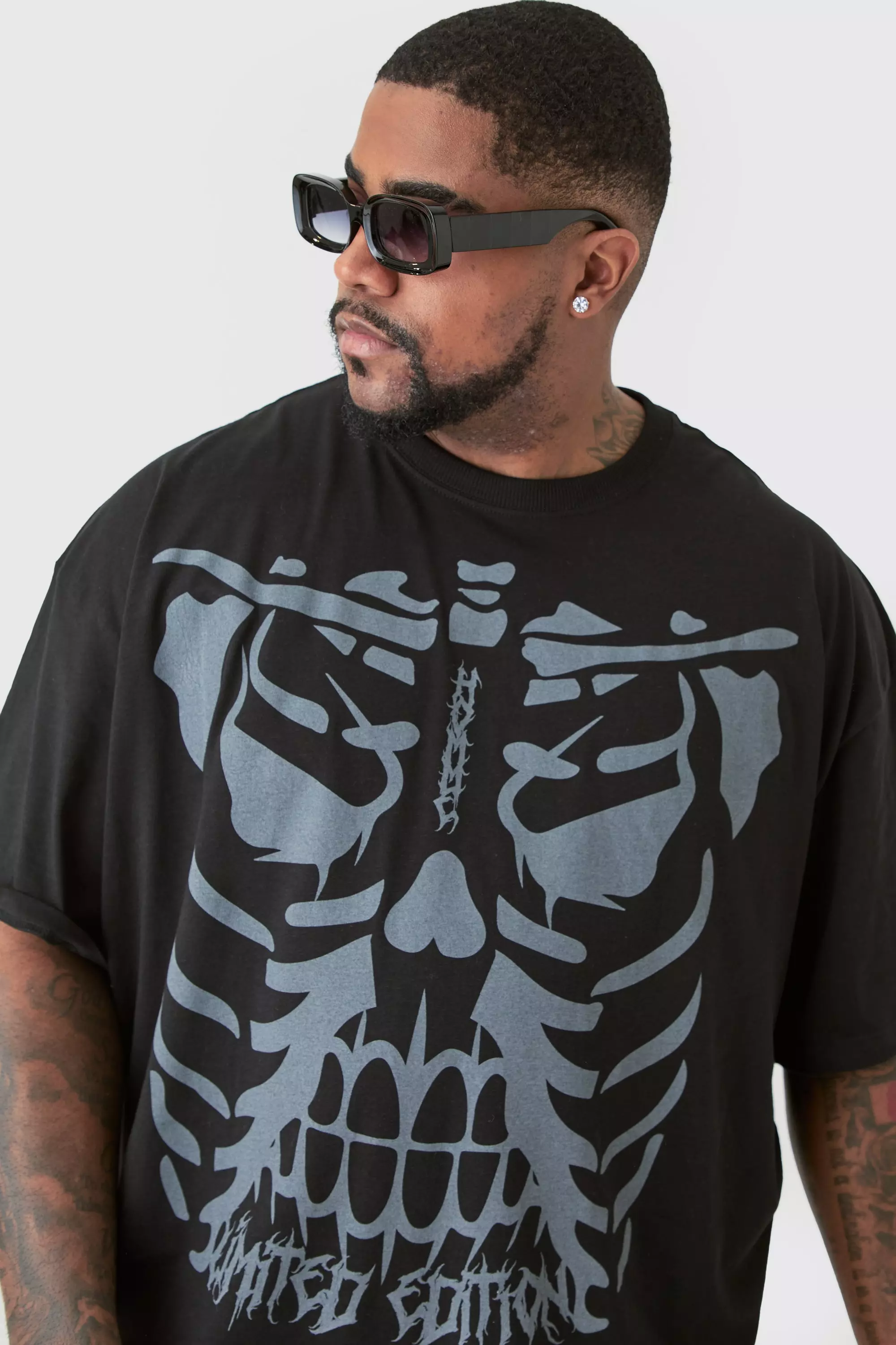Plus Skeleton Graphic T-shirt In Black alternative image