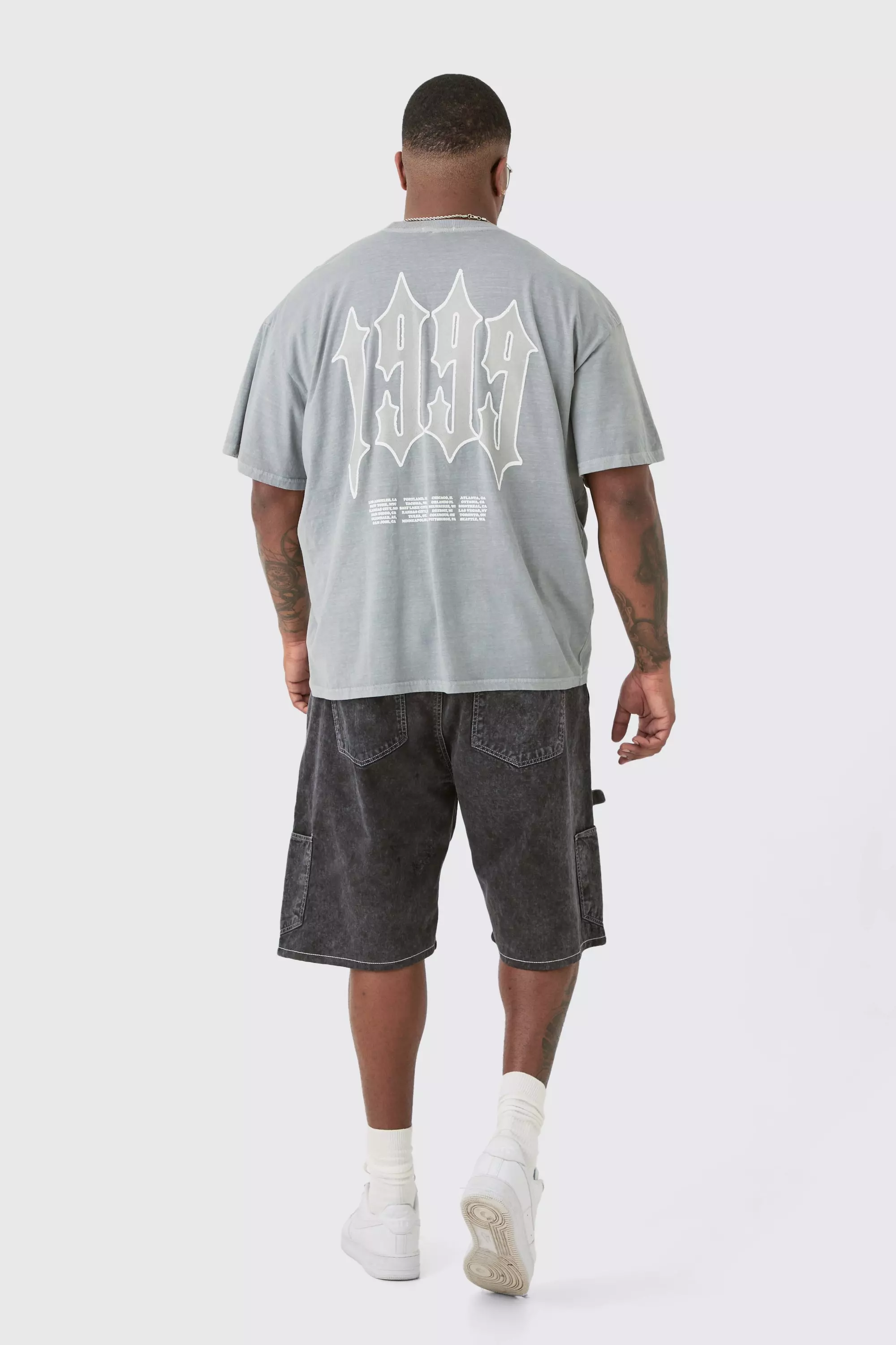 Plus 1999 Graphic Back Print T-shirt In Grey alternative image