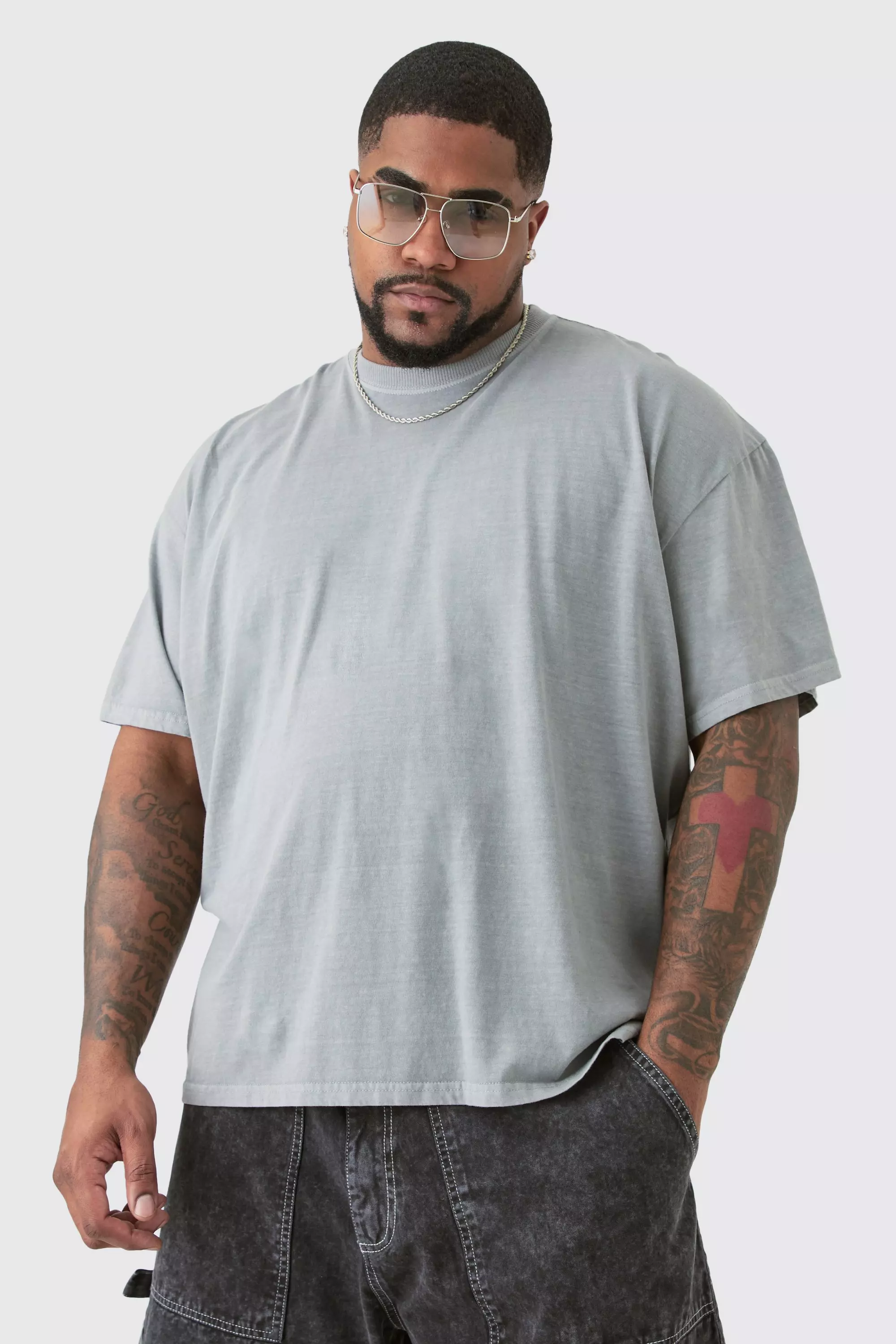 Plus 1999 Graphic Back Print T-shirt In Grey alternative image