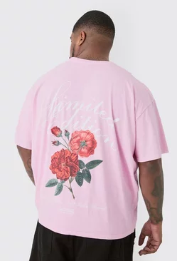 Pink Plus Lmtd Edition Floral Graphic T-shirt In Pink