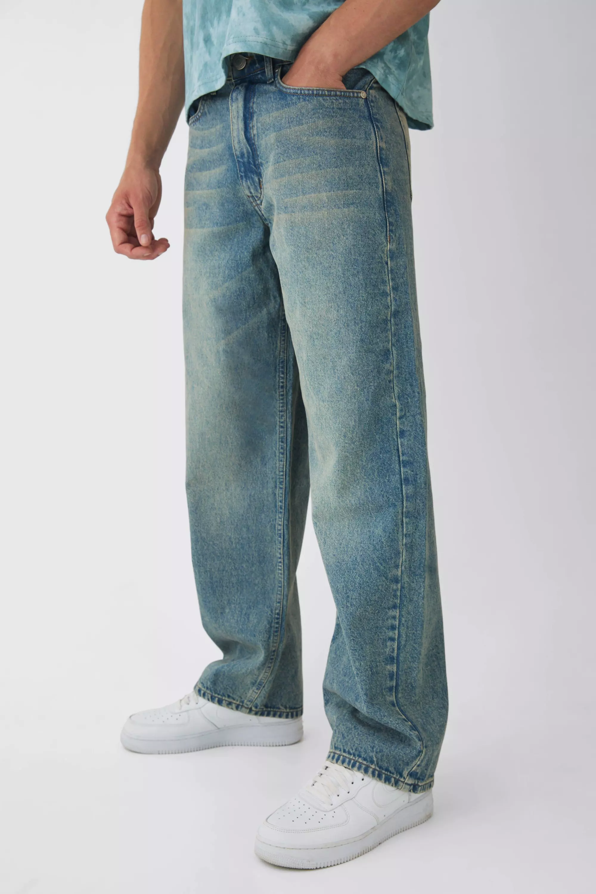 Blue Baggy Rigid Jeans