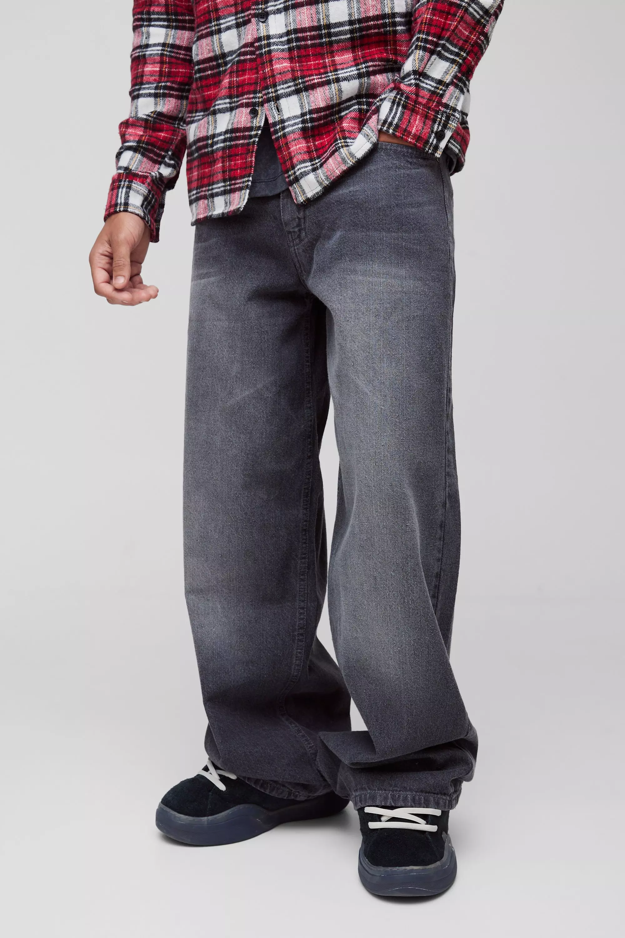 Grey Onbewerkte Baggy Jeans alternatieve afbeelding