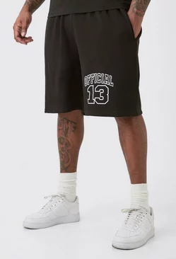 Black Plus Oversized Fit Official Jersey Shorts