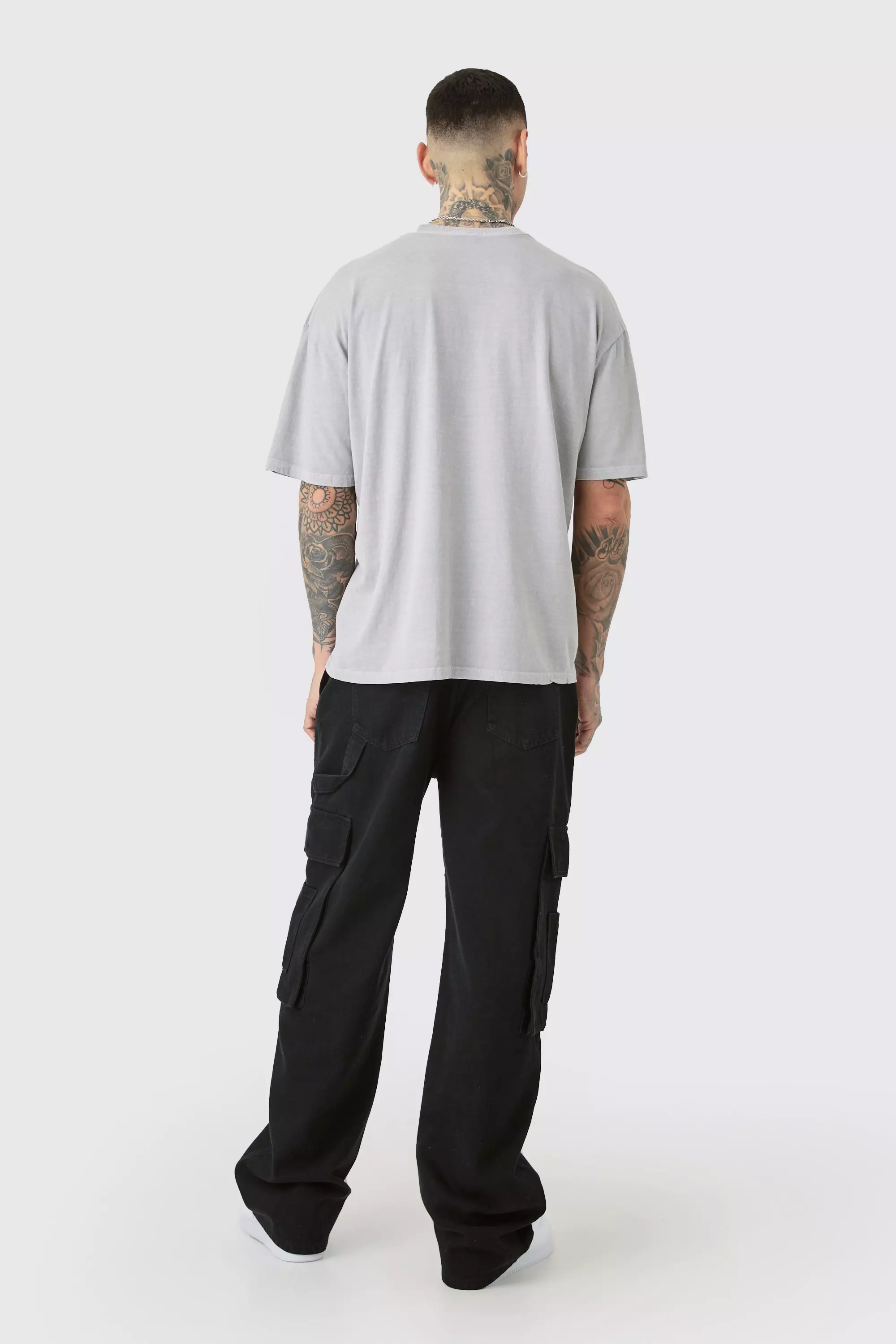 Tall Baggy Fit Cargo Jeans | boohooMAN USA