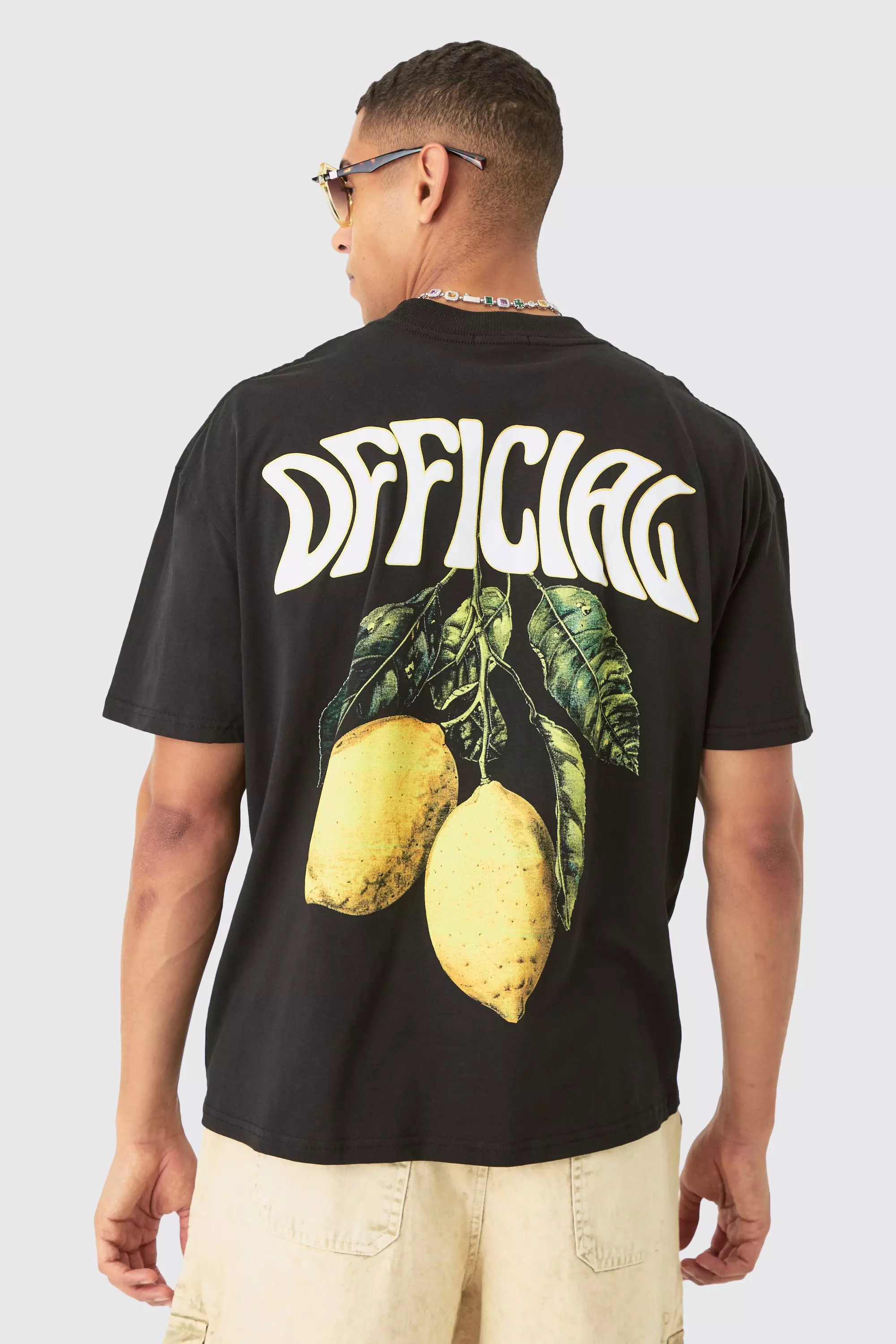 Oversized Official Lemon Graphic T-shirt Black