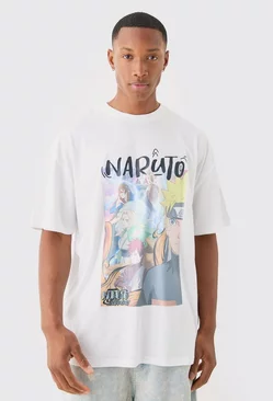 Oversized Naruto Anime License T-shirt White