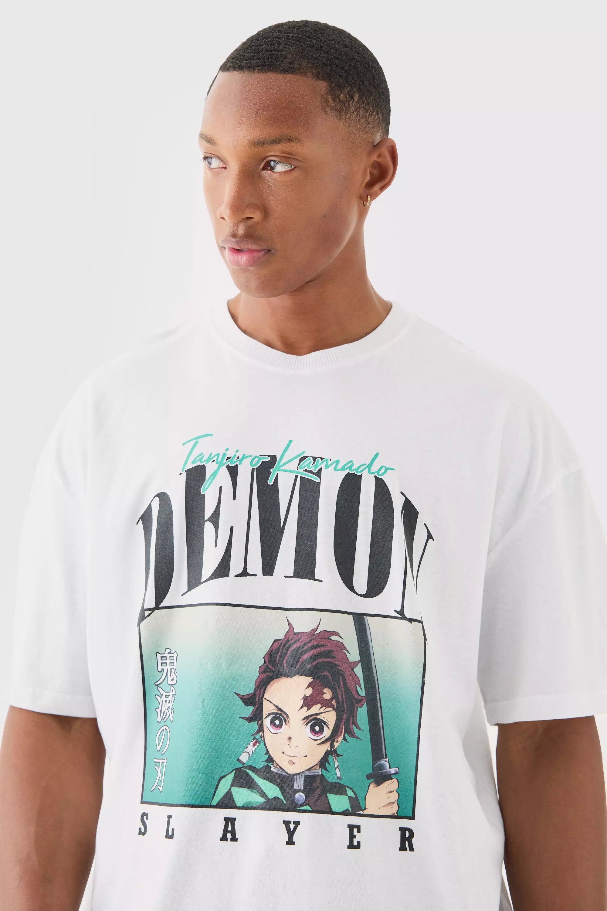 White Oversized Demon Slayer Anime License T-shirt alternative image