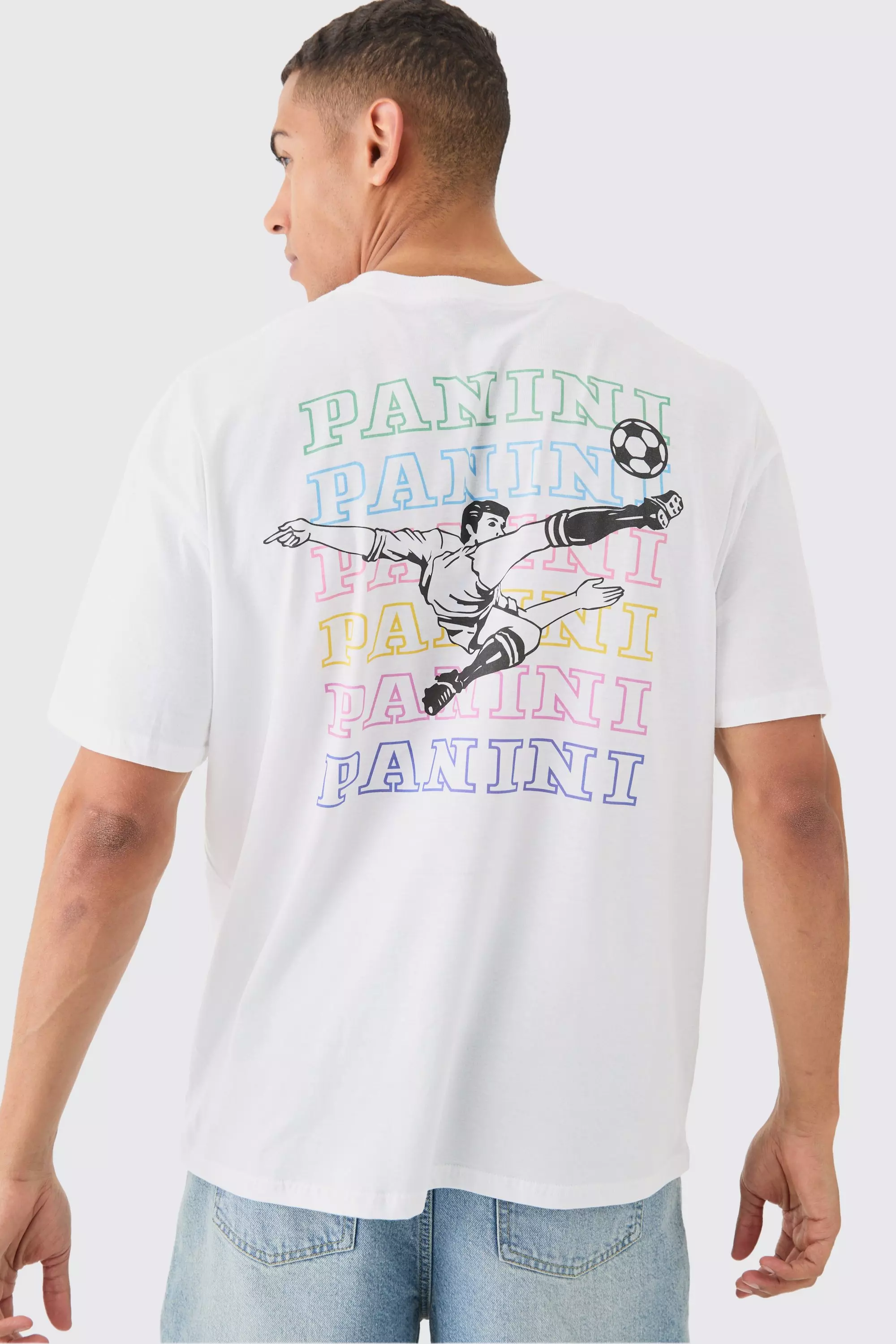 Oversized Panini Football License T-shirt White