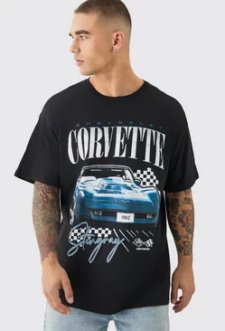 Oversized Corvette License T-shirt Black