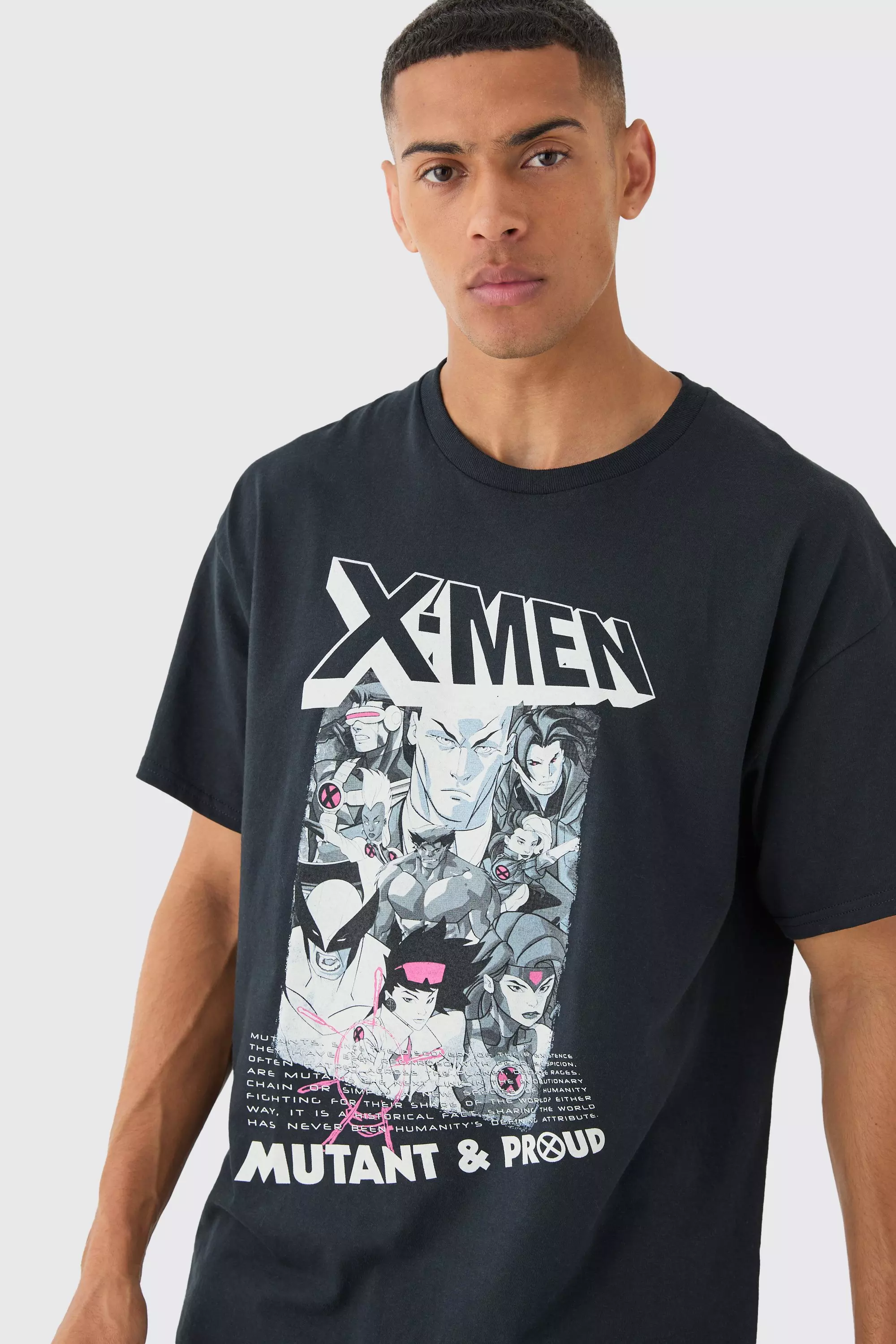 Oversized X Men License T-shirt Black