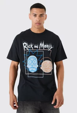 Oversized Rick And Morty License T-shirt Black
