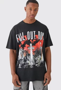 Oversized Boxy Fall Out Boy Band License T-shirt Black