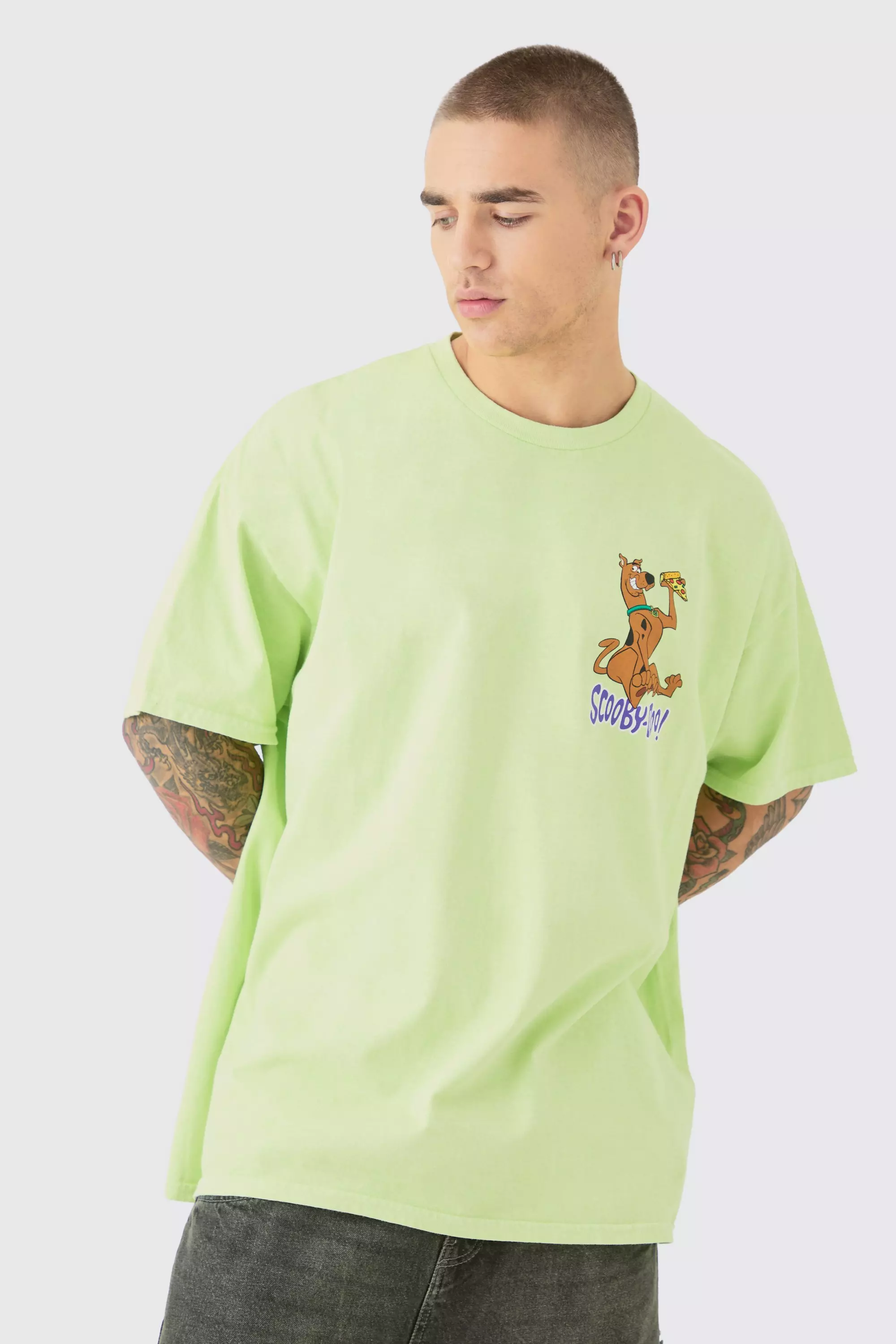 Oversized Scooby Doo Wash License T-shirt Green