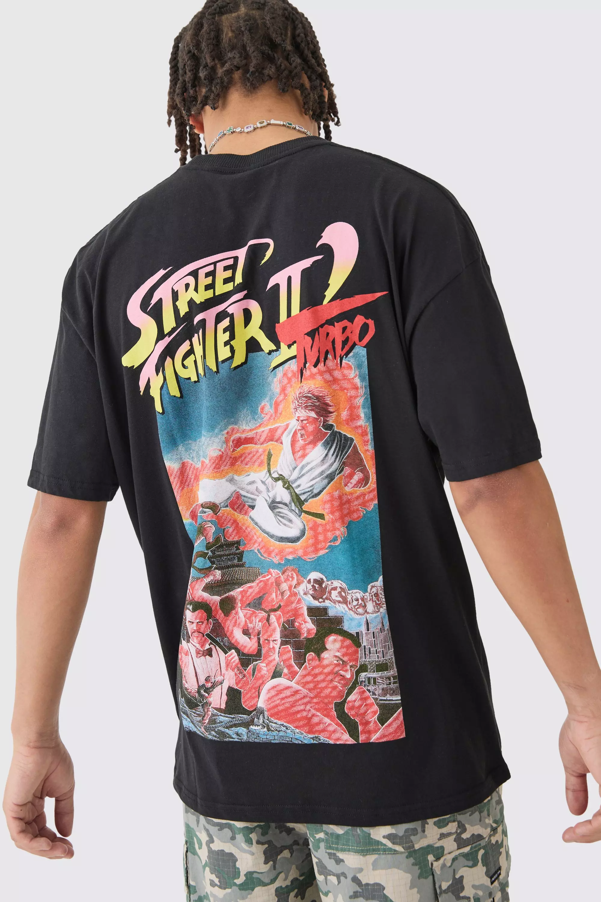 Oversized Street Fighter Gaming License T-shirt Black