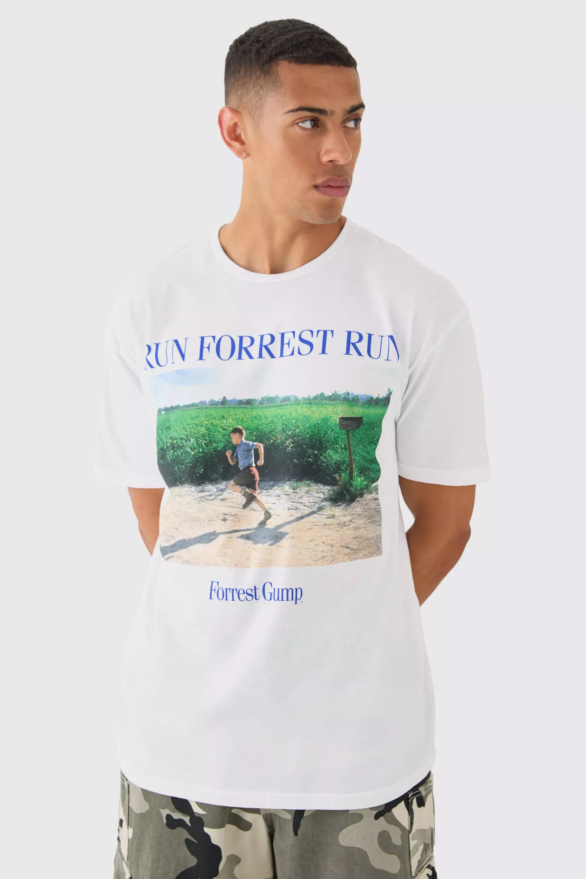 Oversized Forest Gump License T-shirt White