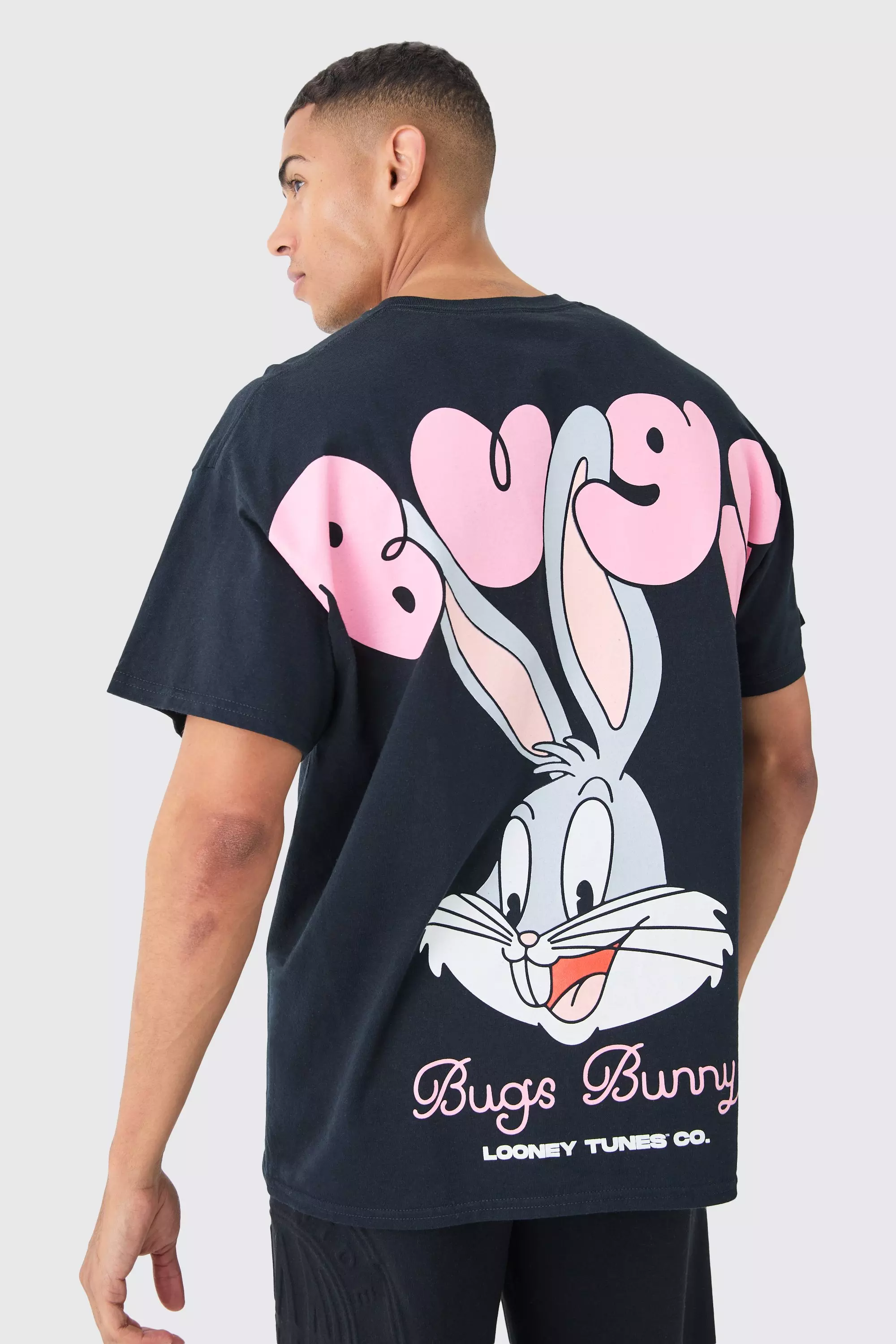 Oversized Large Scale Bugs Bunny License T-shirt Black