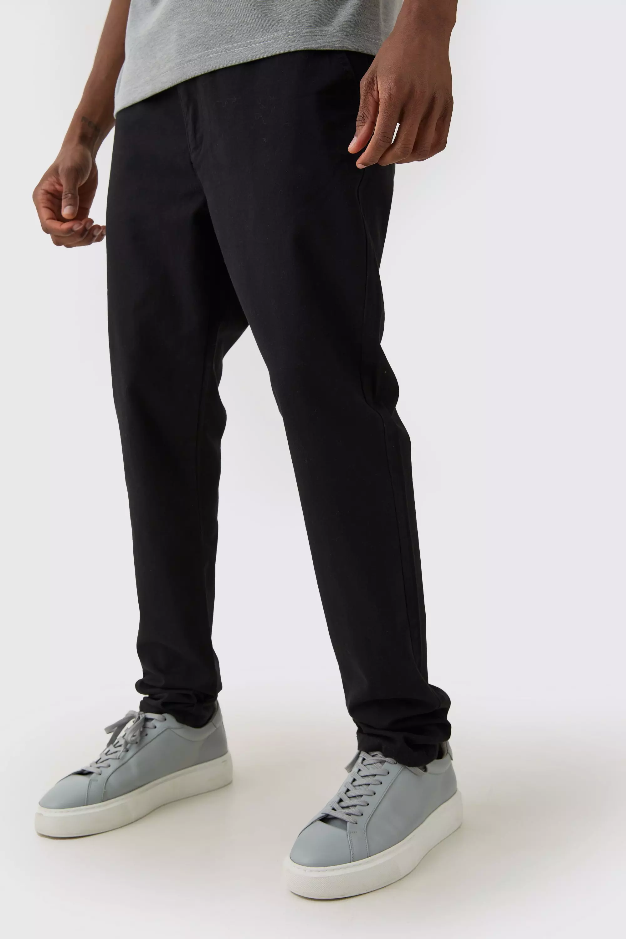 Tall Fixed Waist Skinny Chino Pants Black