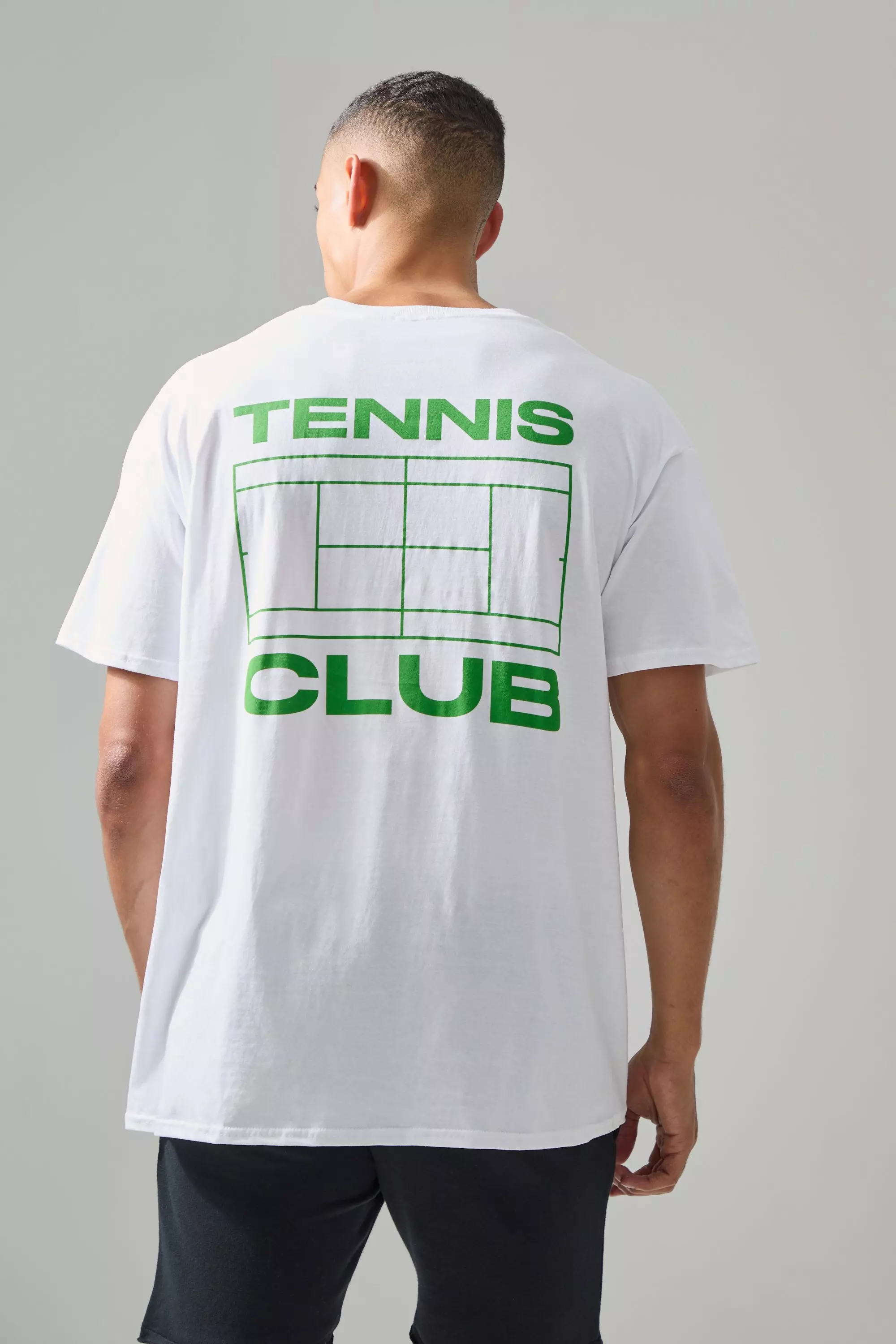 Man Active Tennis Club Oversized T-shirt White
