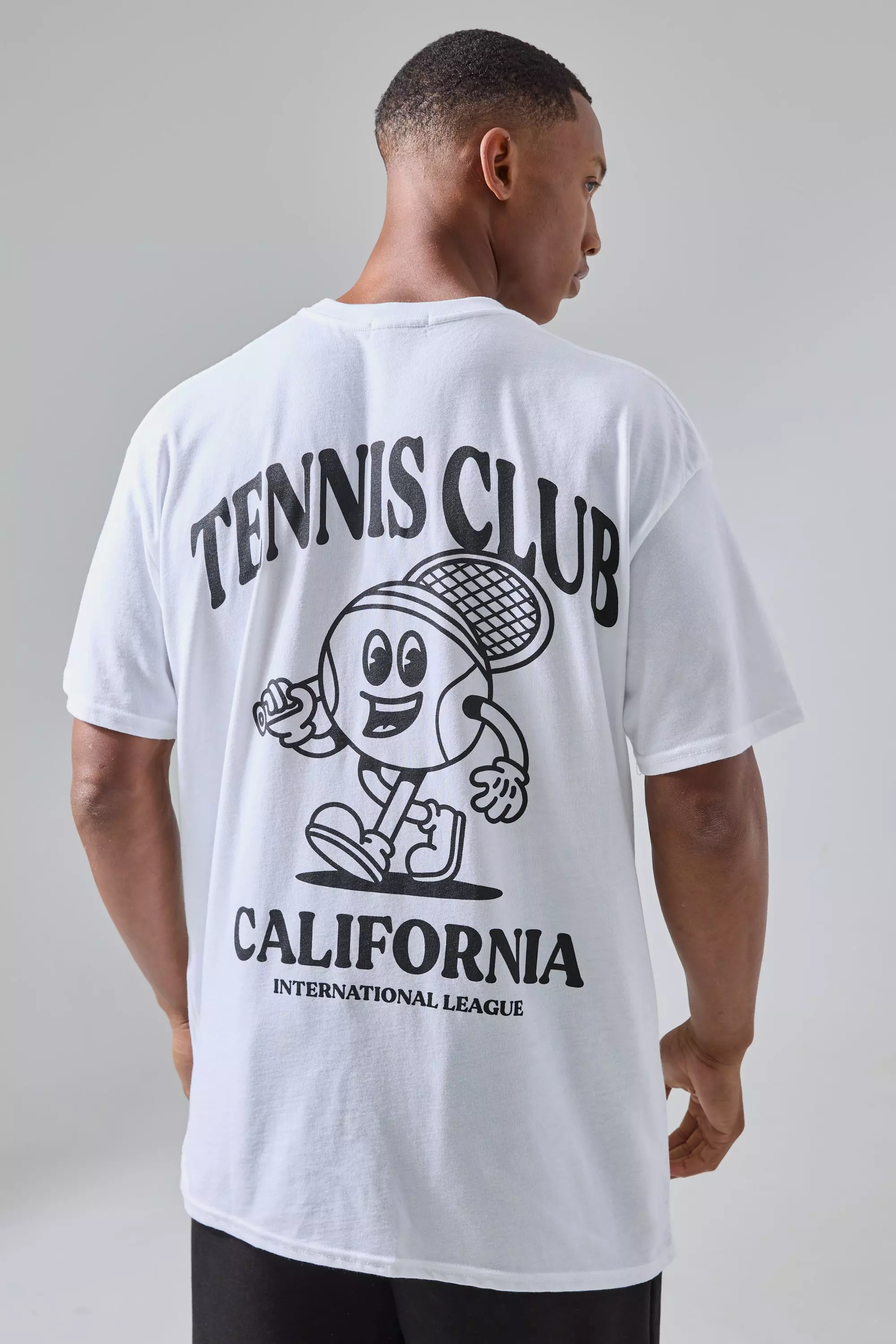 White Man Active Tennis Club California Oversized T-shirt