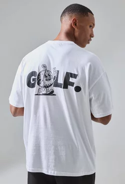 White Man Active Golf. Oversized T-shirt