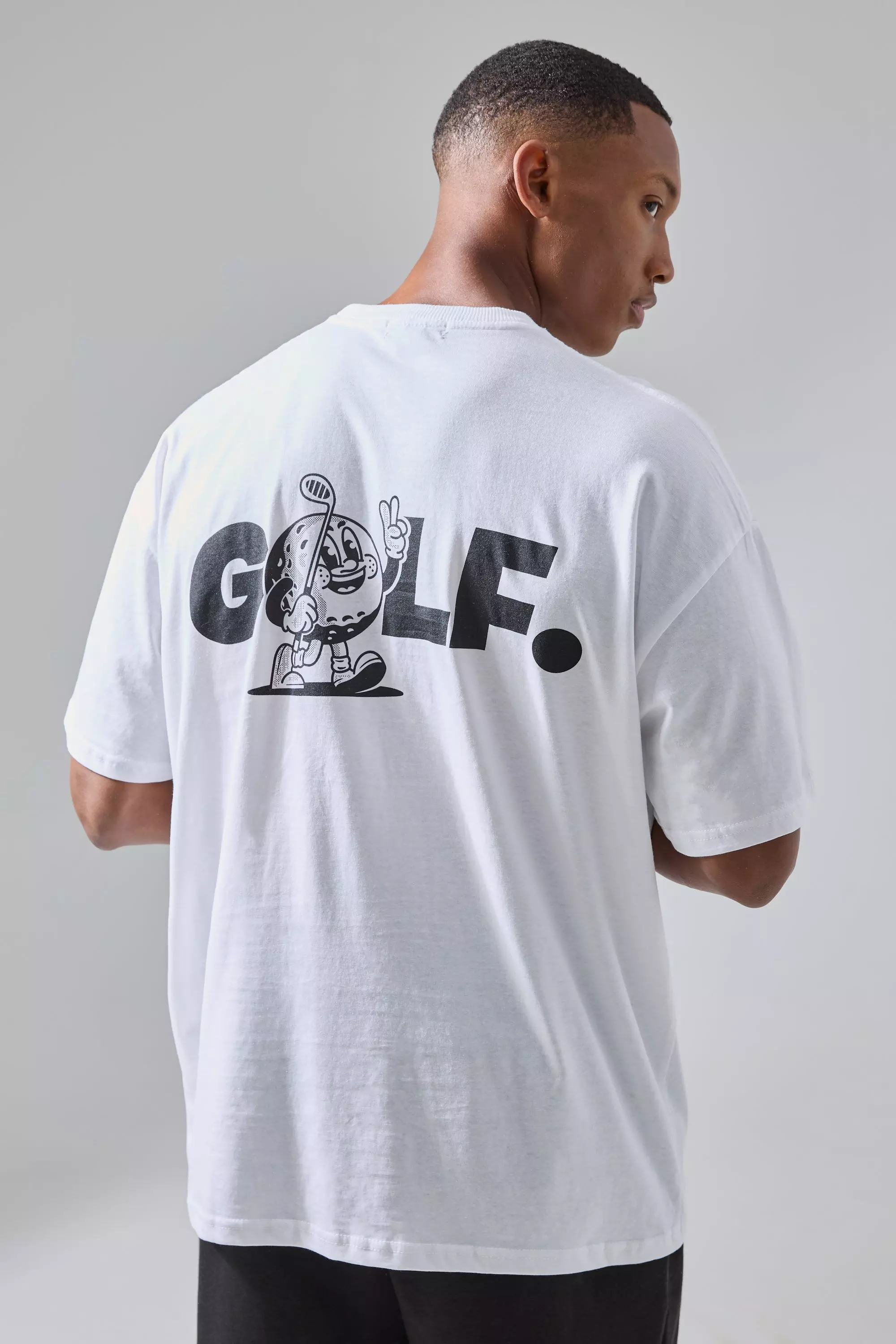 Man Active Golf. Oversized T-shirt White