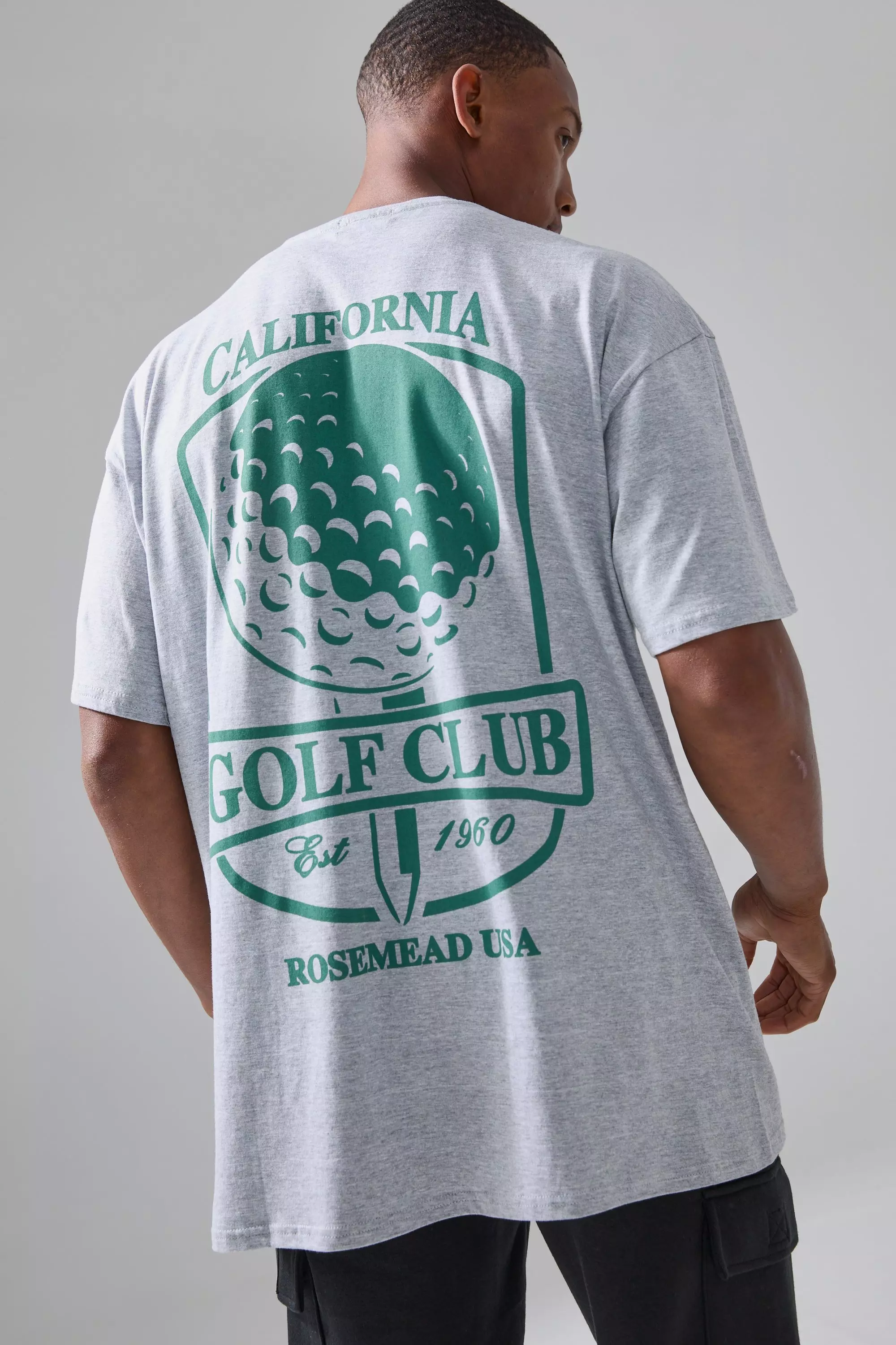 Man Active Golf Club Oversized T-shirt Grey marl