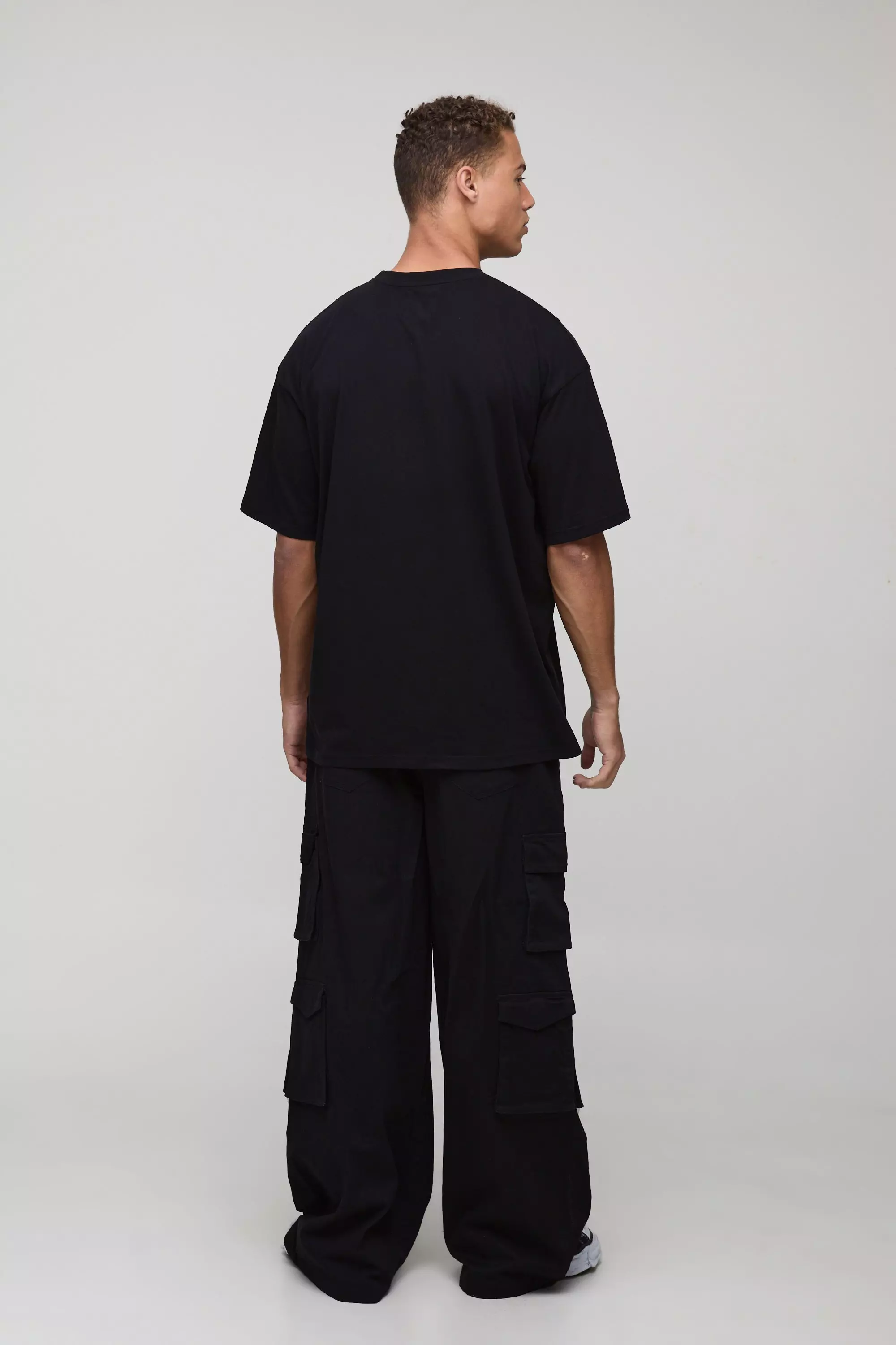 Tall Extreme Baggy Rigid Multi Cargo Pocket Trousers | boohooMAN USA