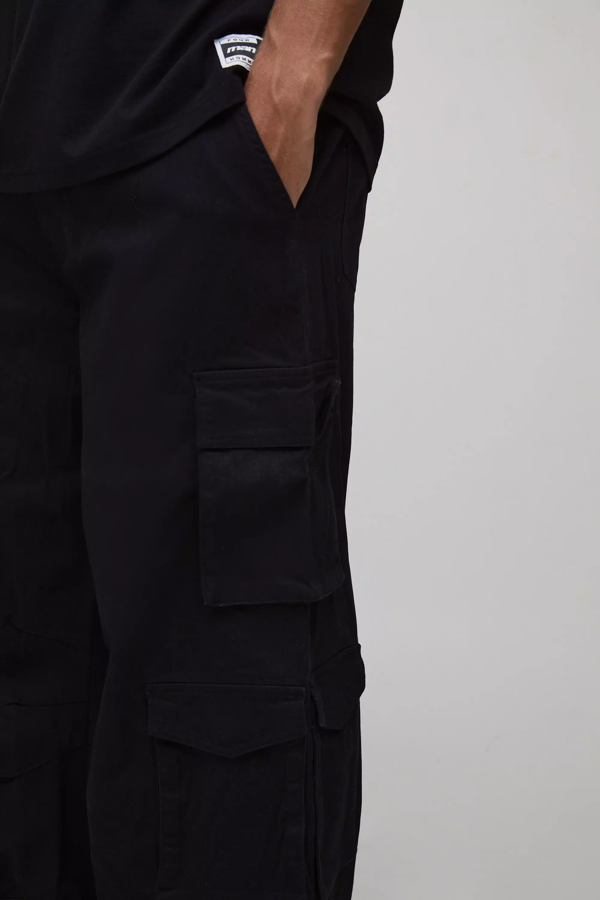 Tall Extreme Baggy Rigid Multi Cargo Pocket Trousers | boohooMAN USA