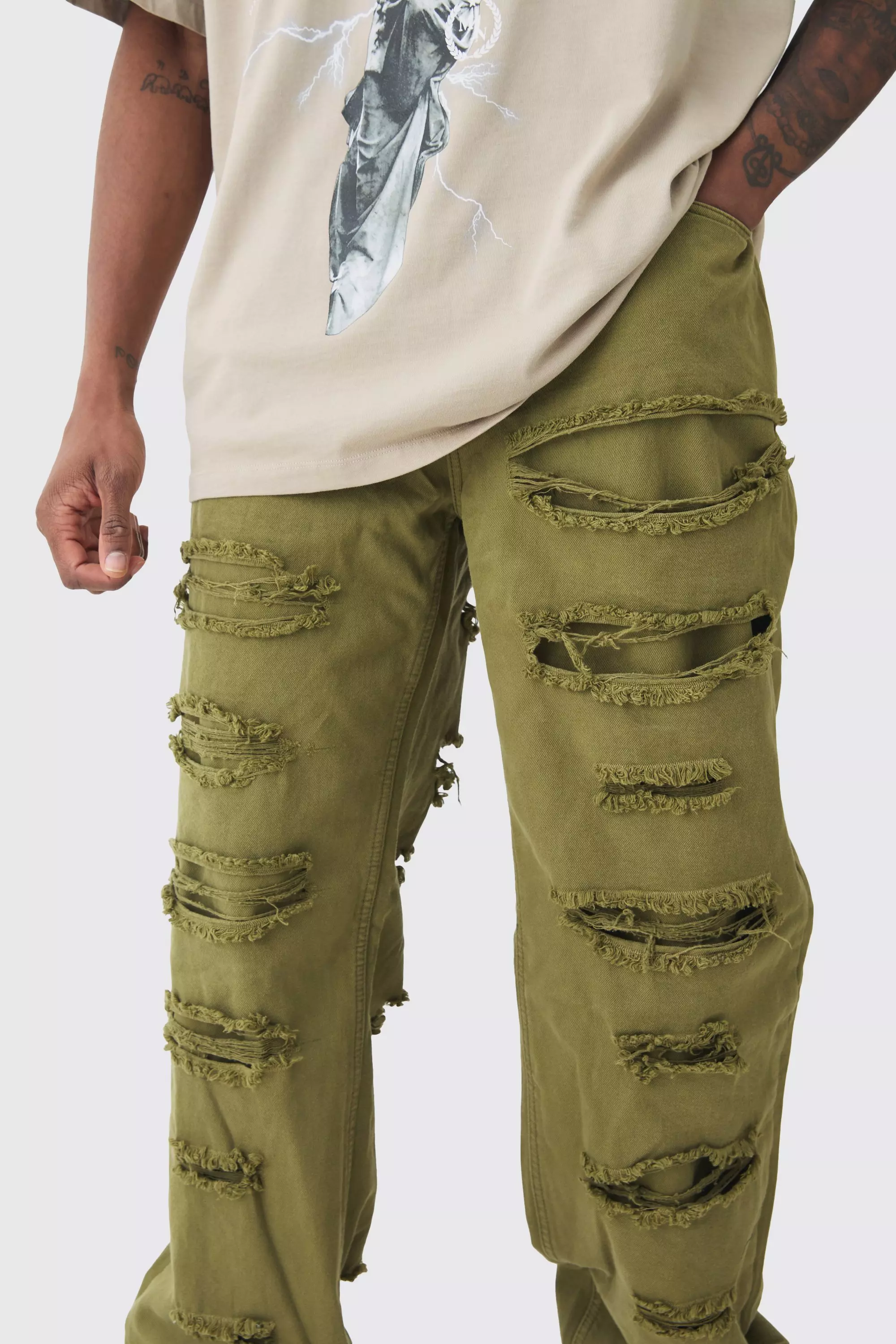 Tall - Pantalon surteint en twill, Khaki autre image