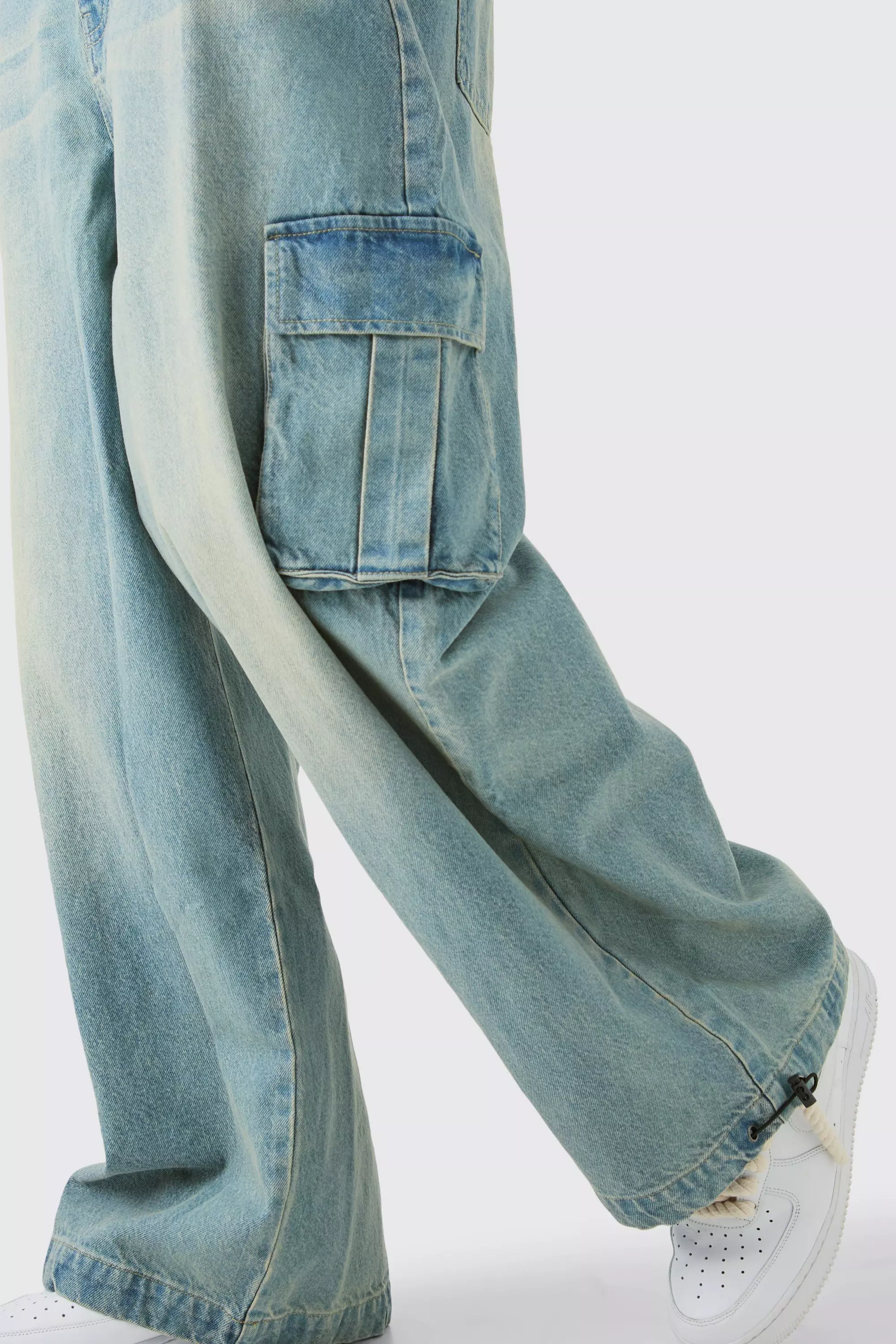 Antique blue Tall Denim Cargo Parachute Jeans alternative image