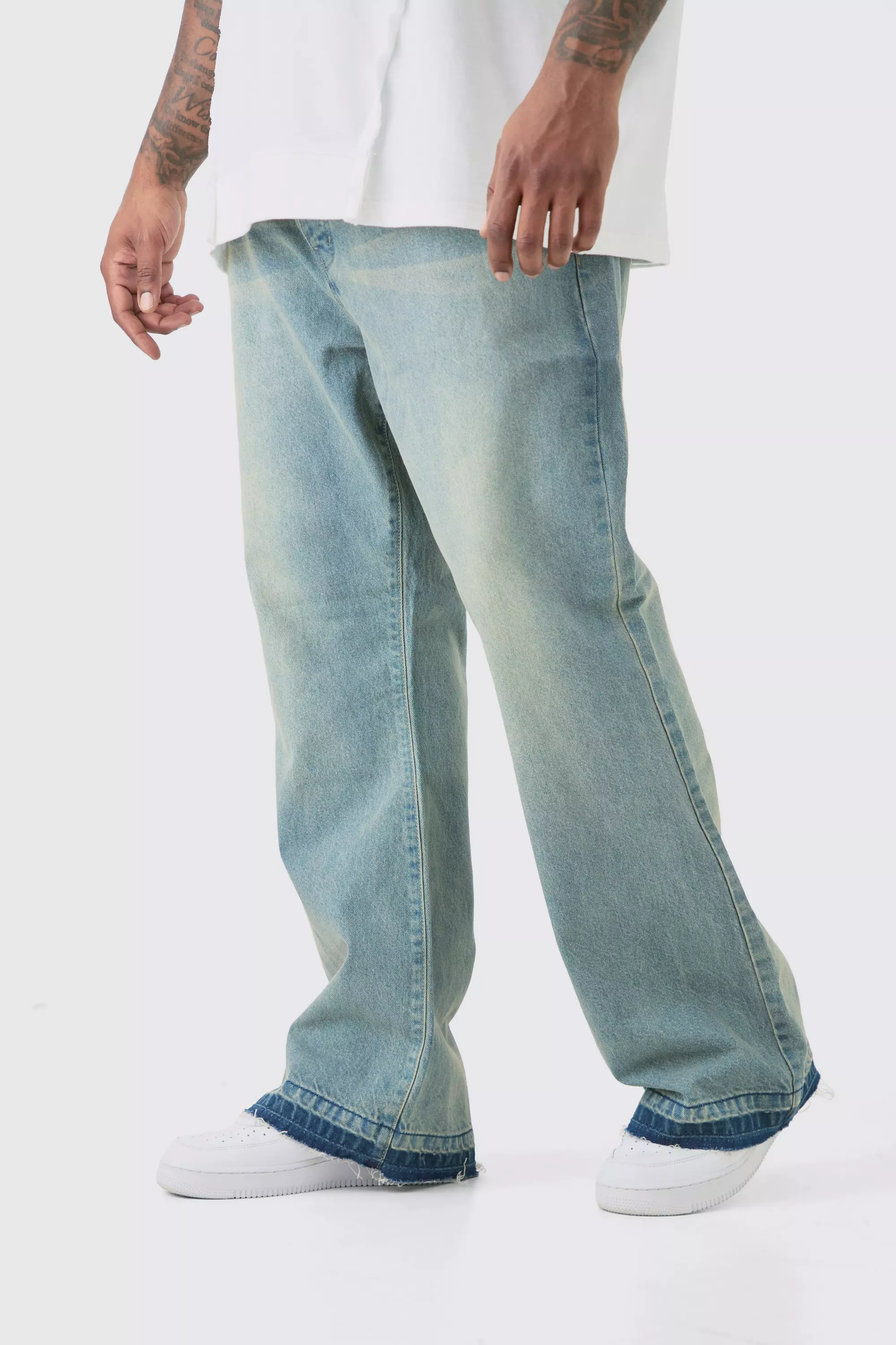 Plus Rigid Flare Jeans Antique blue