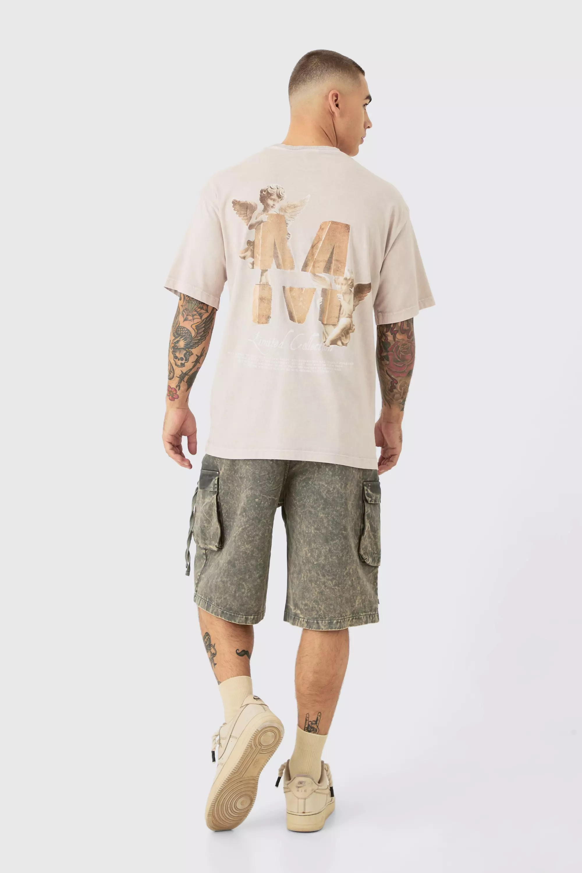 T-Shirt mit Acid-Waschung und M-Print, Stone alternatives Bild