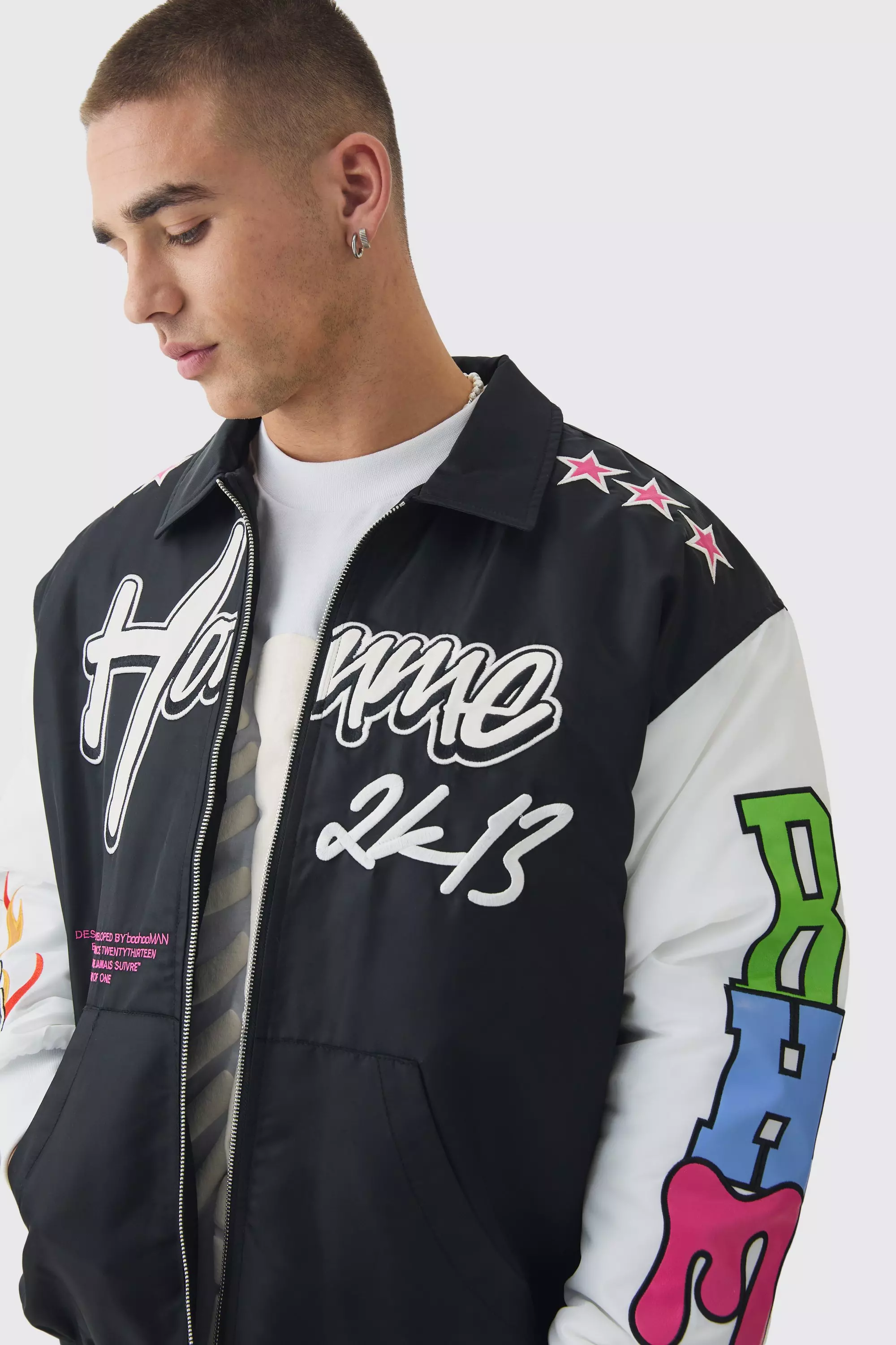 Varsity style bomber jacket hotsell