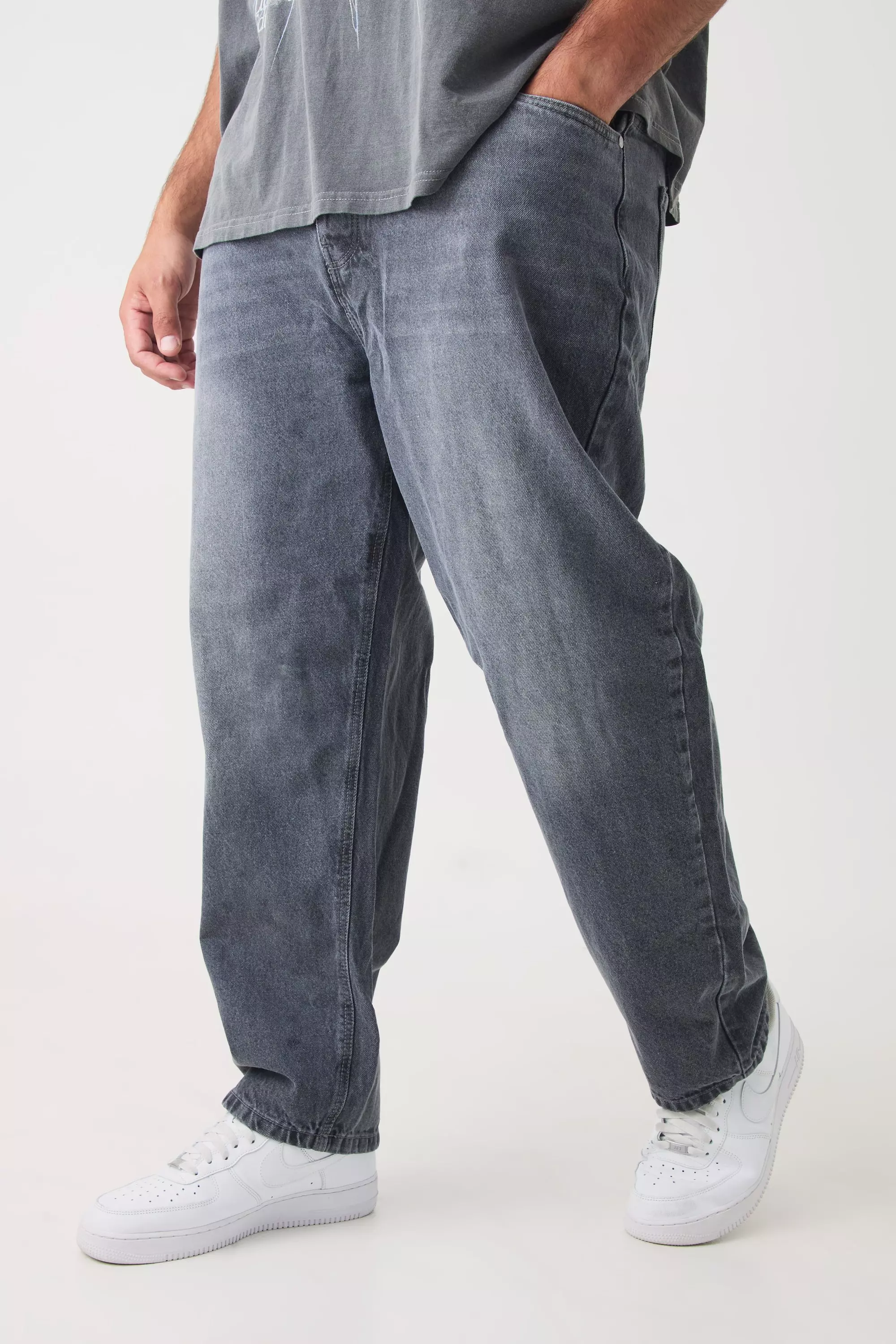 Plus Tapered Rigid Jean Mid grey