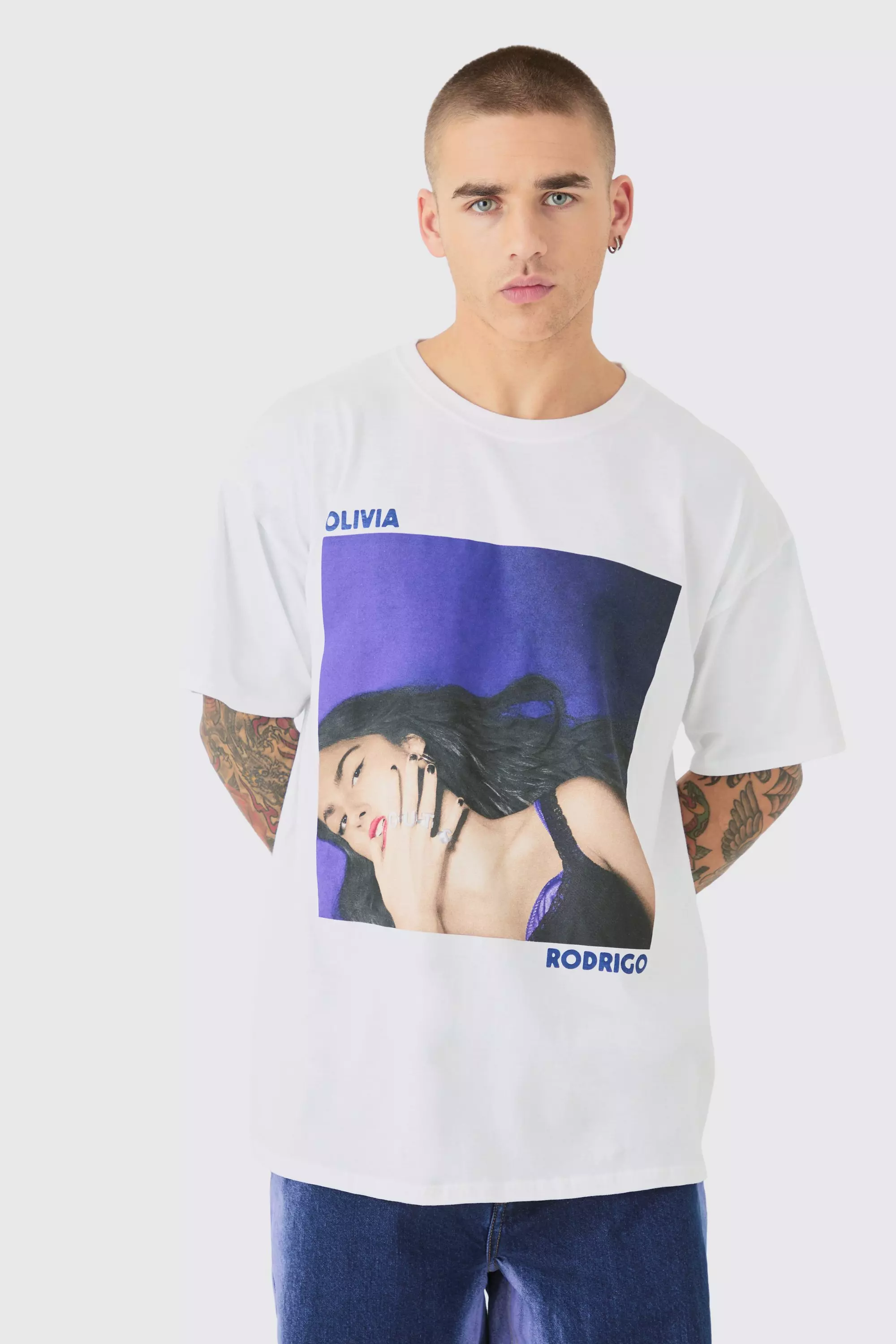 T-shirt oversize à imprimé Olivia Rodrigo, White autre image