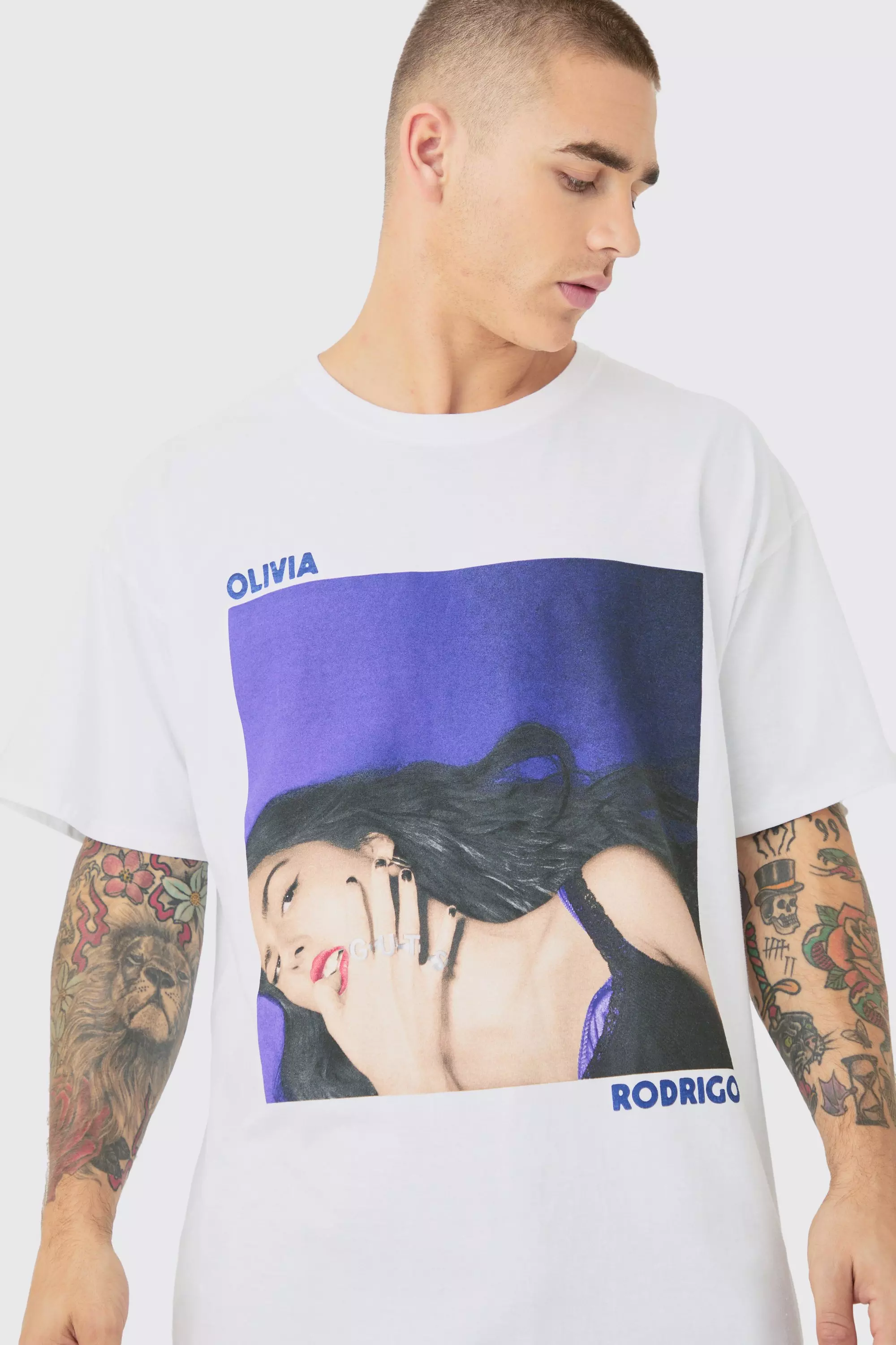 T-shirt oversize à imprimé Olivia Rodrigo, White autre image