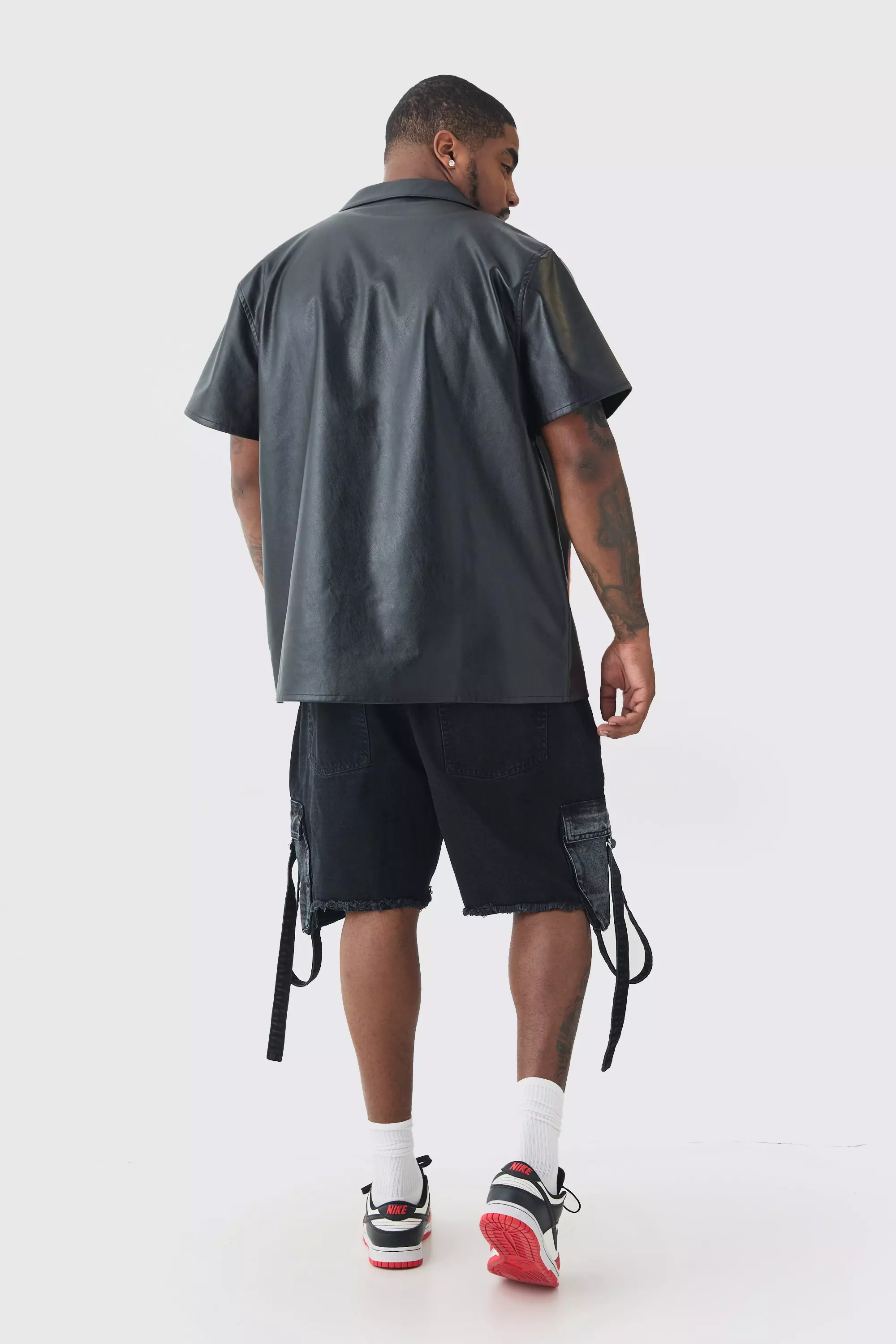 Black Plus PU Overhemd Met Vlammen alternatieve afbeelding