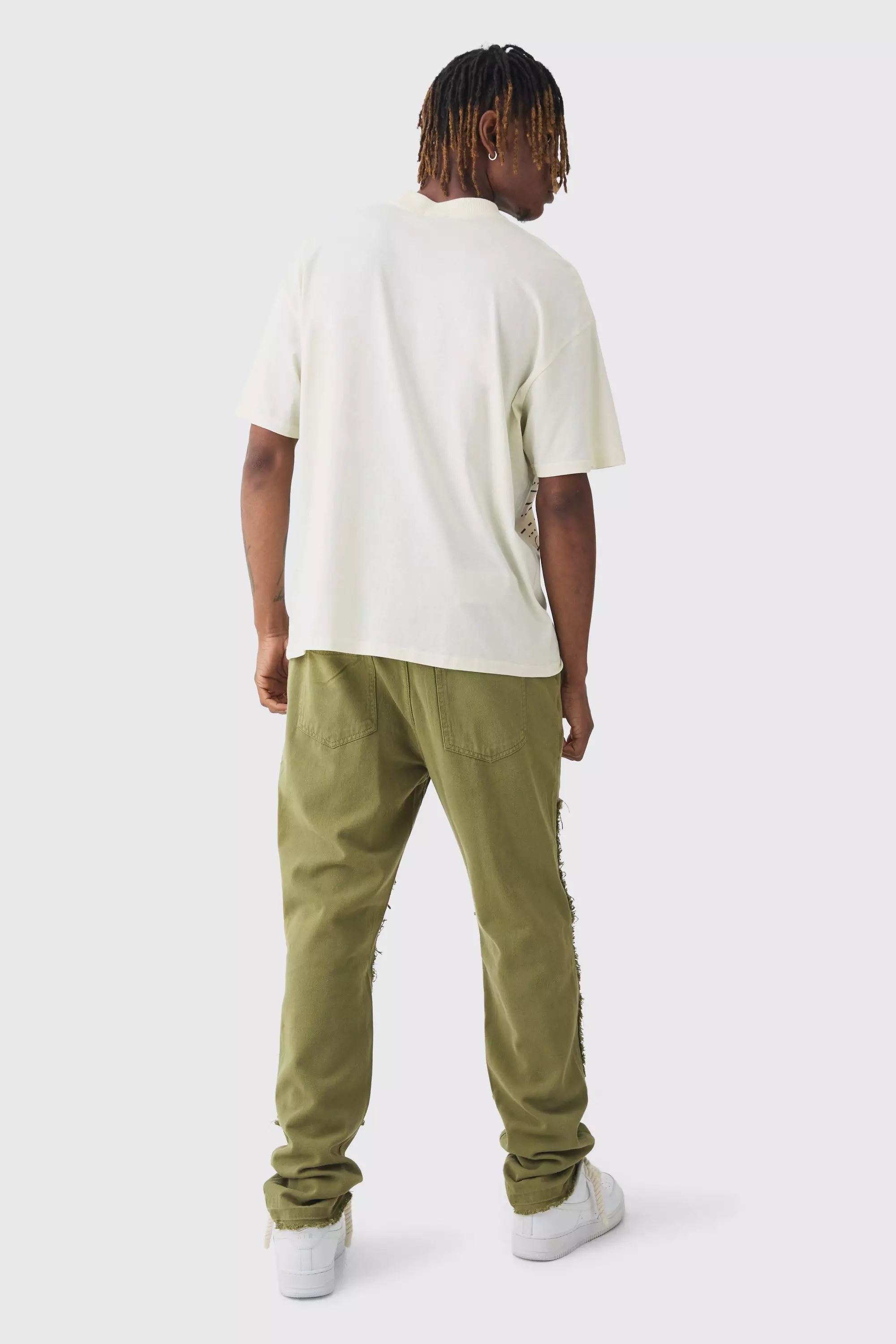 Tall Slim Leg Overdyed Carpenter Trouser In Khaki alternative image
