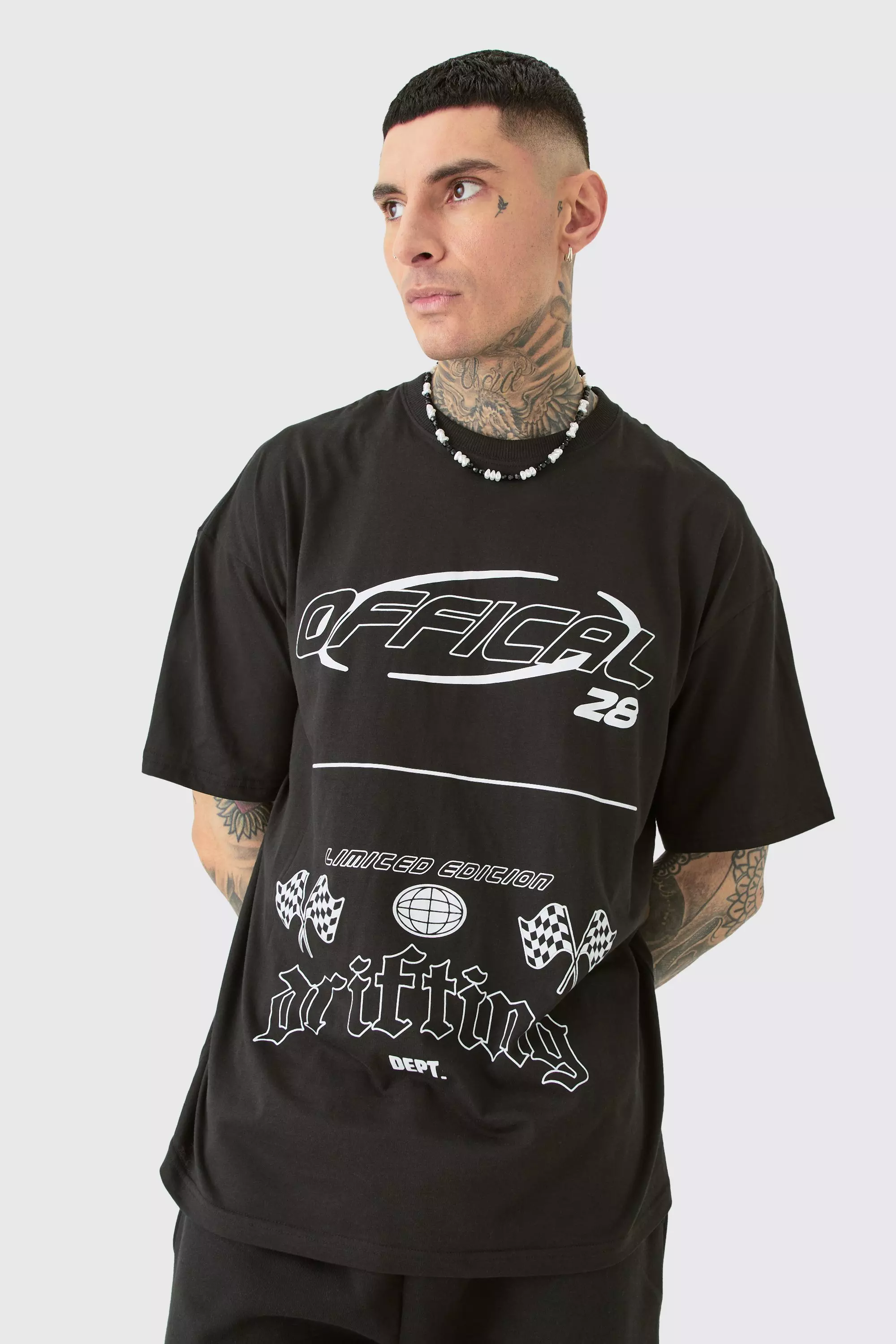 Tall Mono Moto Graphic T-shirt Black