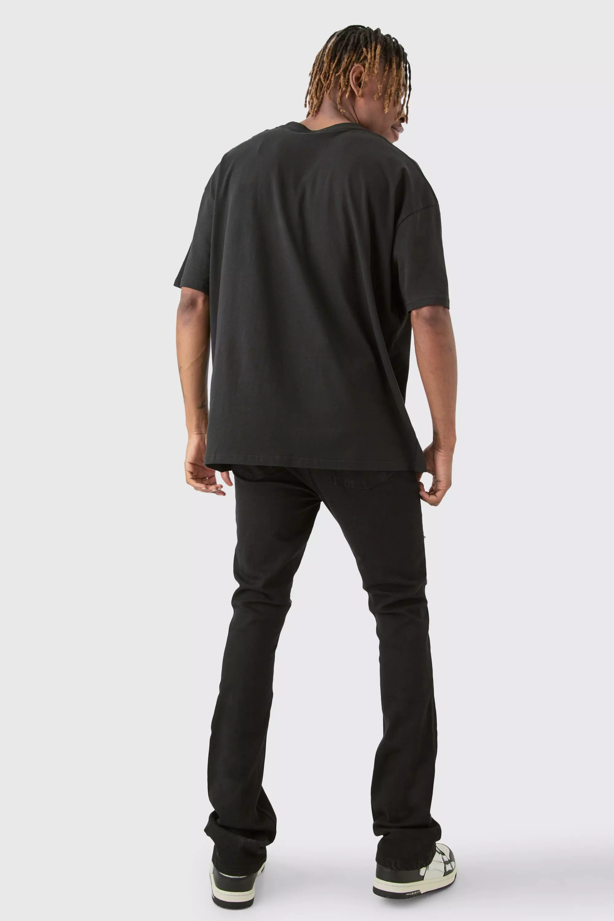 Black Tall Bloemen T-Shirt Met Print alternatieve afbeelding