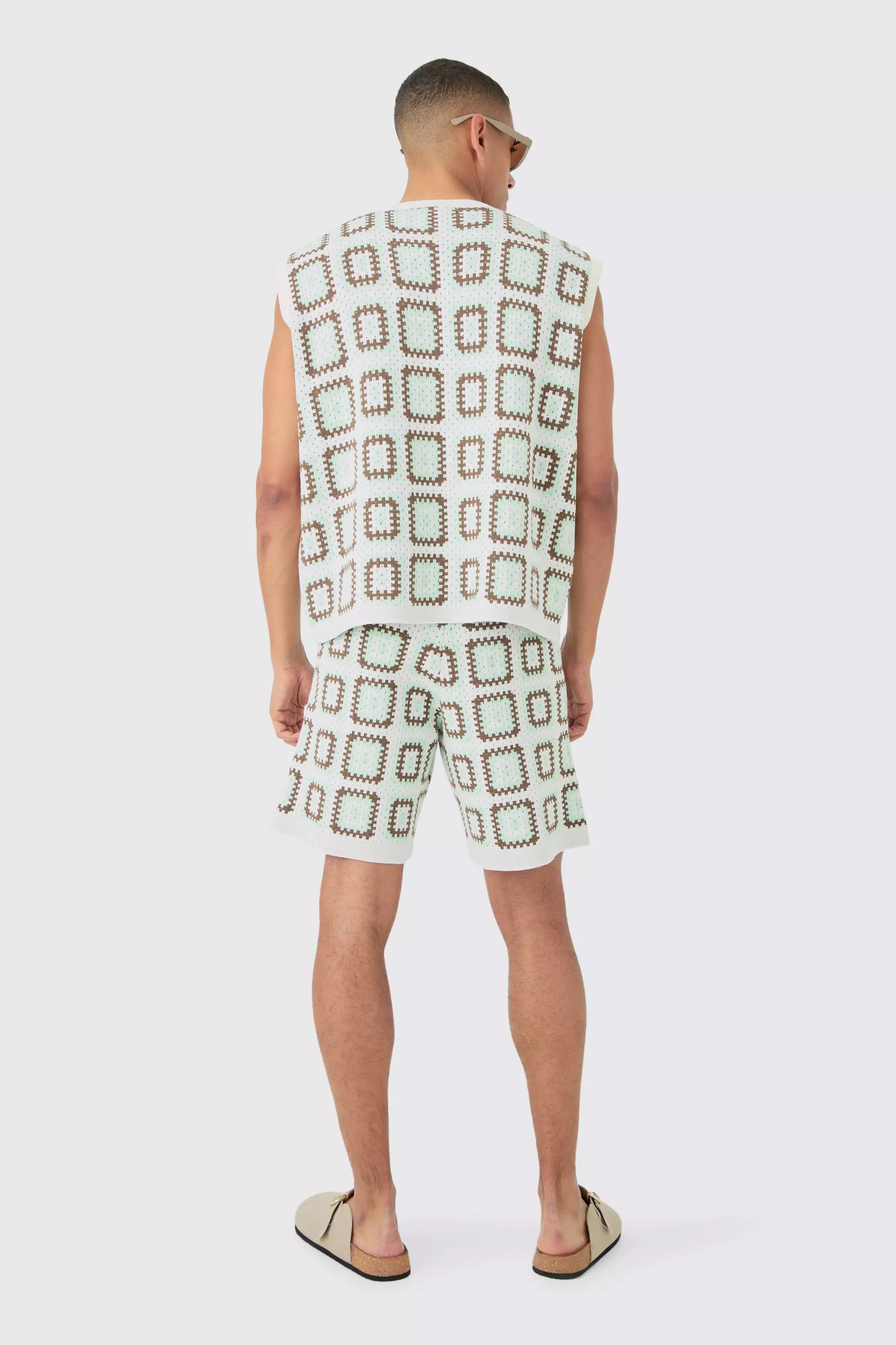 Sage Relaxed Crochet Knit Short alternative image