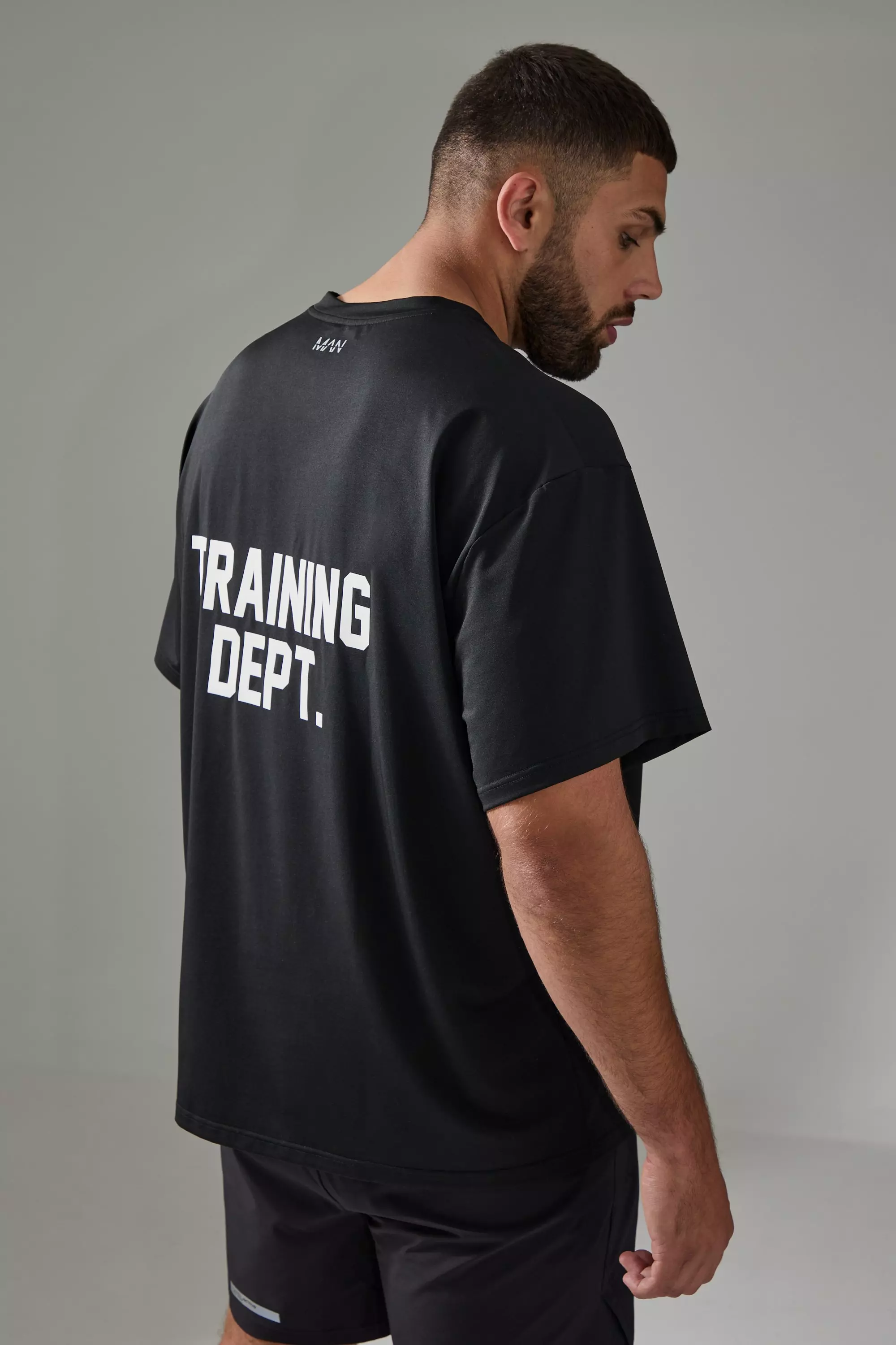 Plus Man Active Training Dept Oversized T-shirt Black