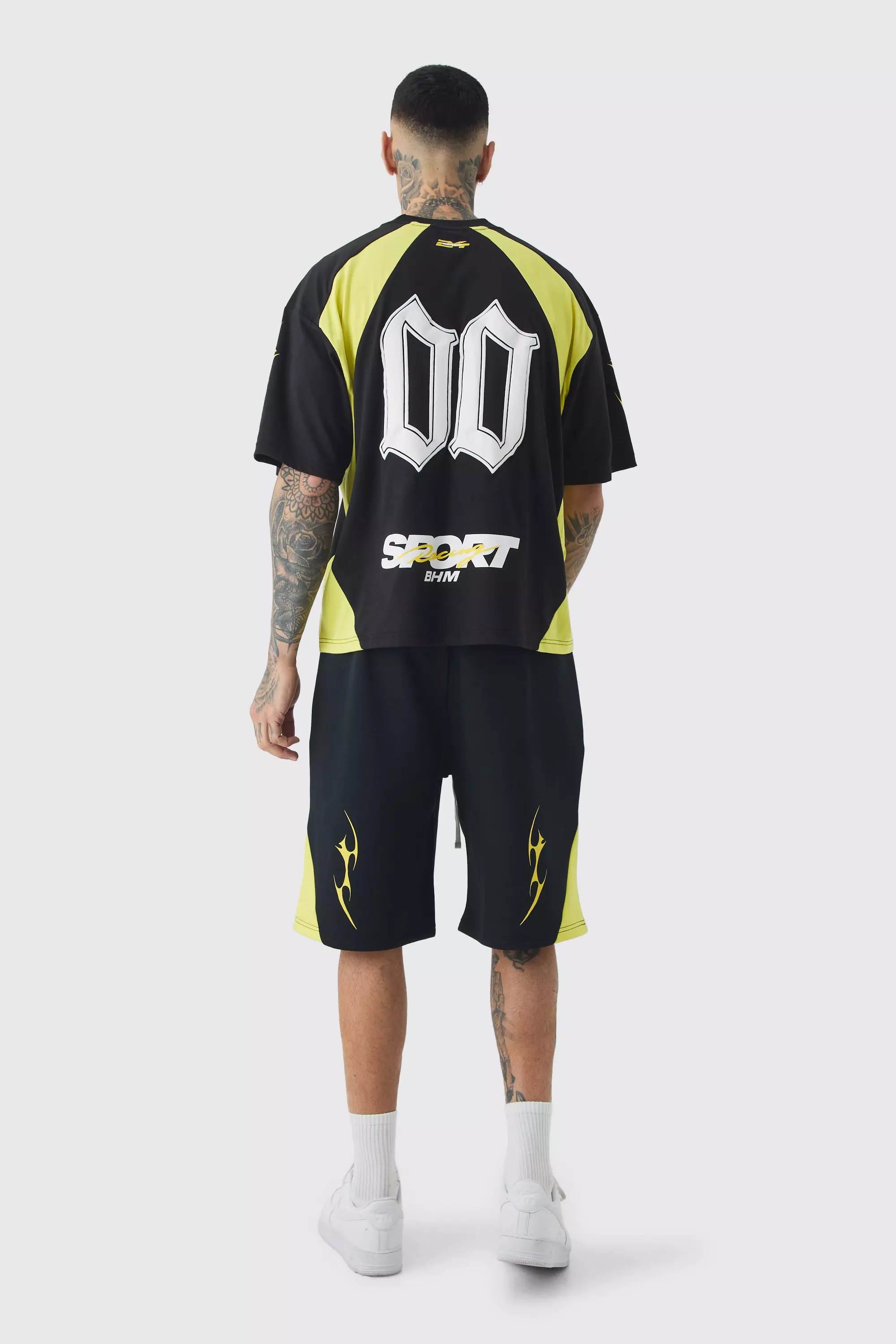 Tall kastiges Oversize Moto T-Shirt, Black alternatives Bild