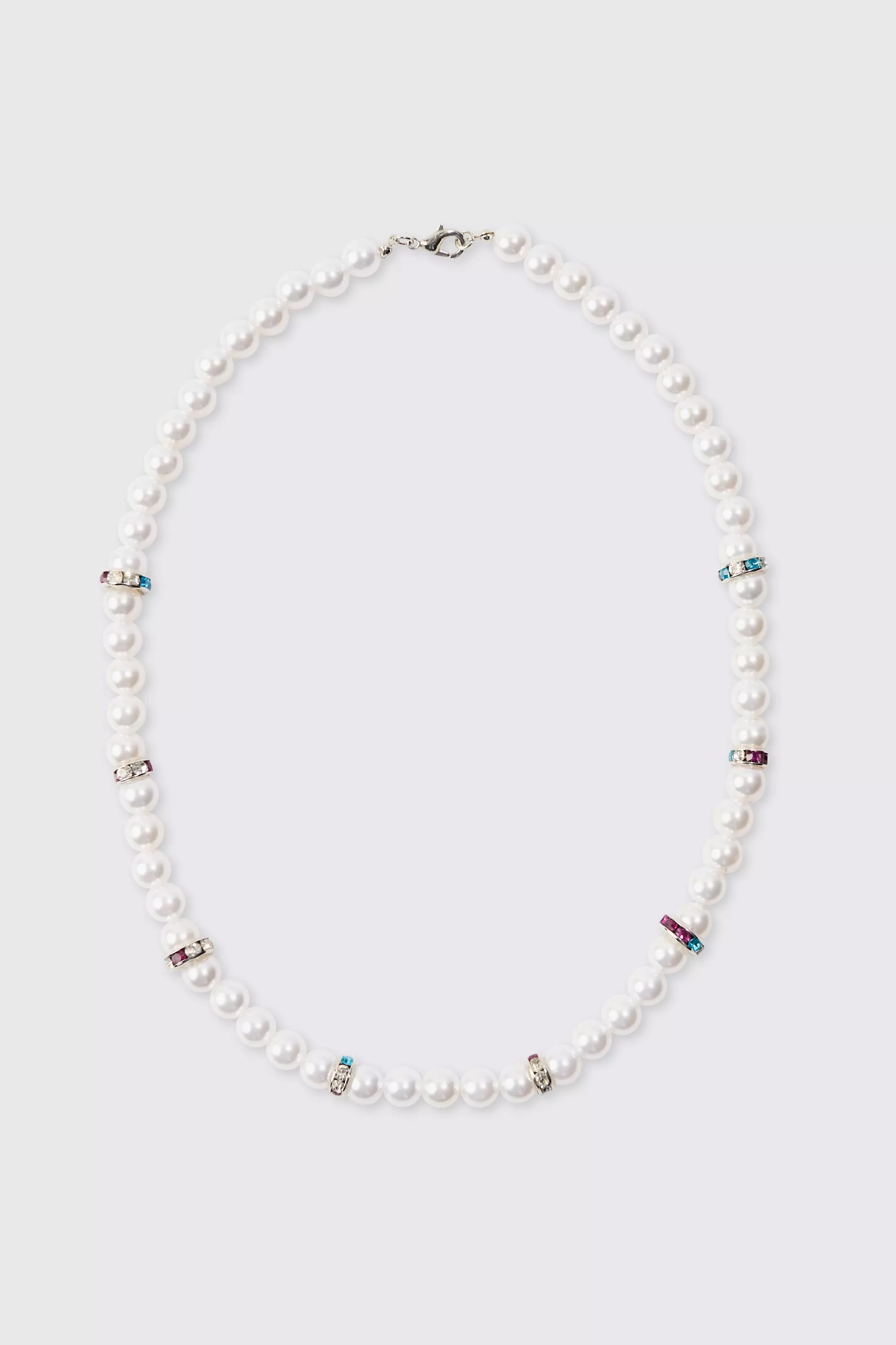 Iced Pearl Necklace In Purple alternative image