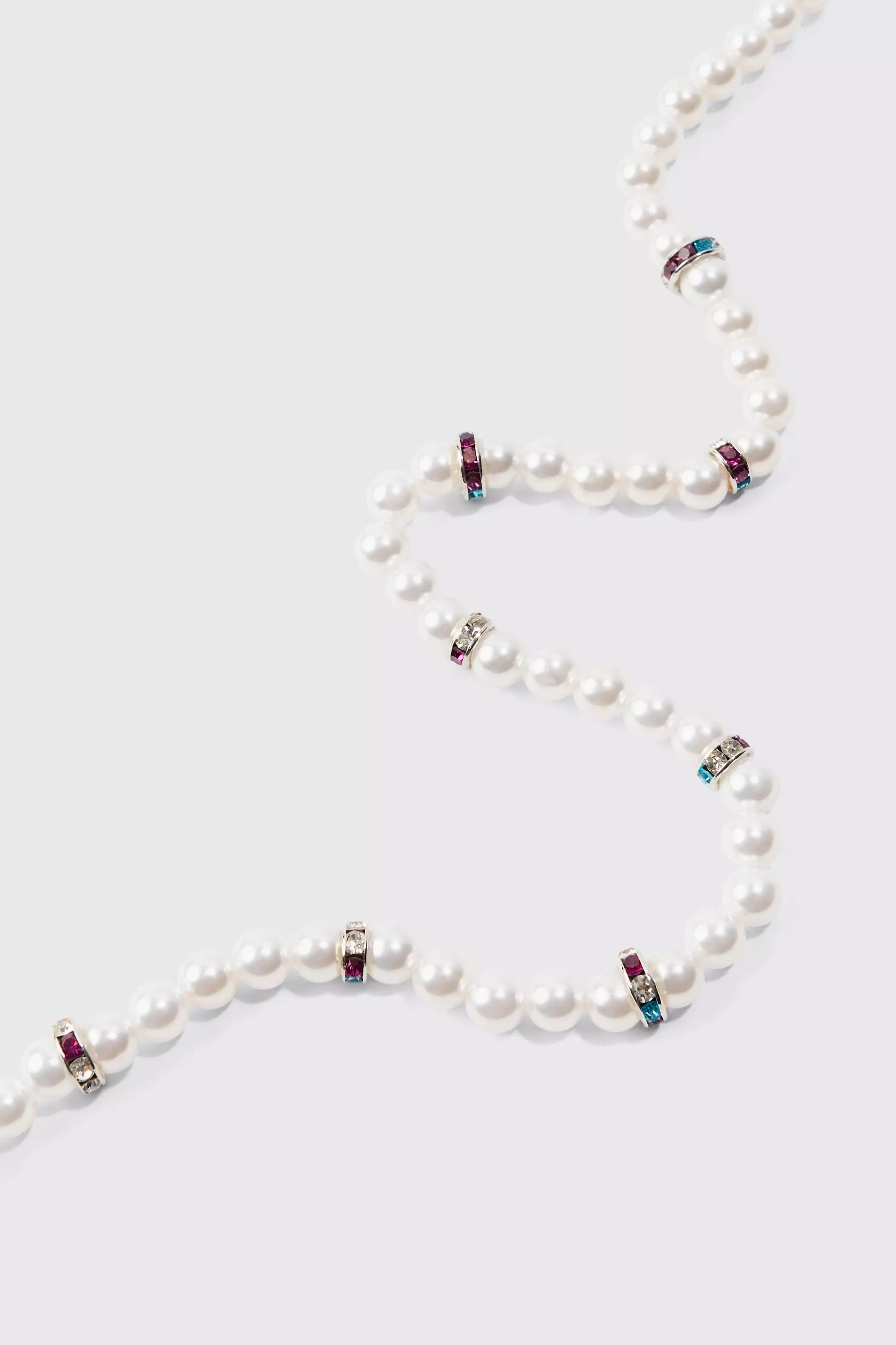 Iced Pearl Necklace In Purple alternative image
